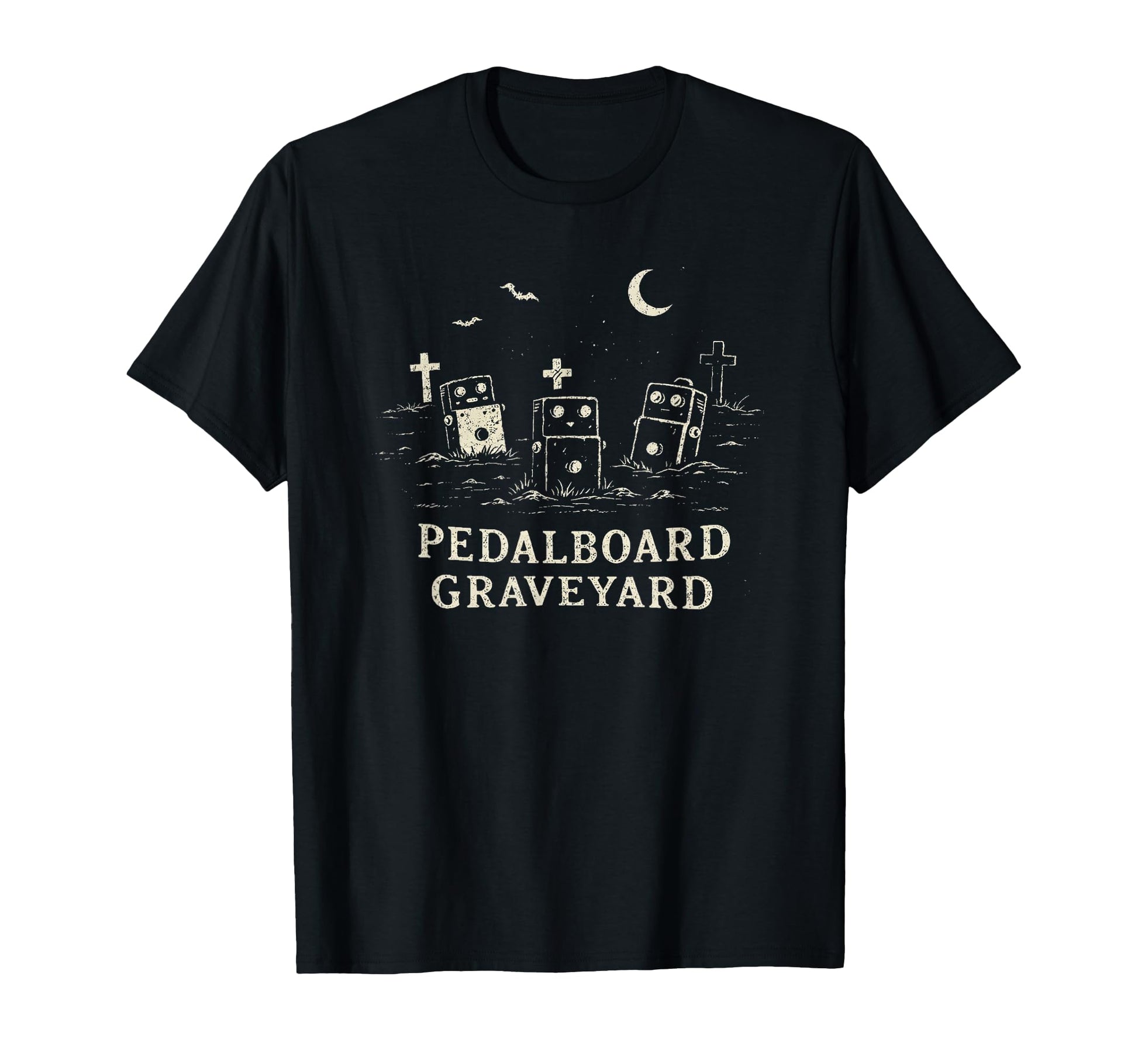 Pedalboard Graveyard Funny Halloween T-Shirt - Novelty Apparel Unisex - T-Shirt, Sweatshirt, Hoodie
