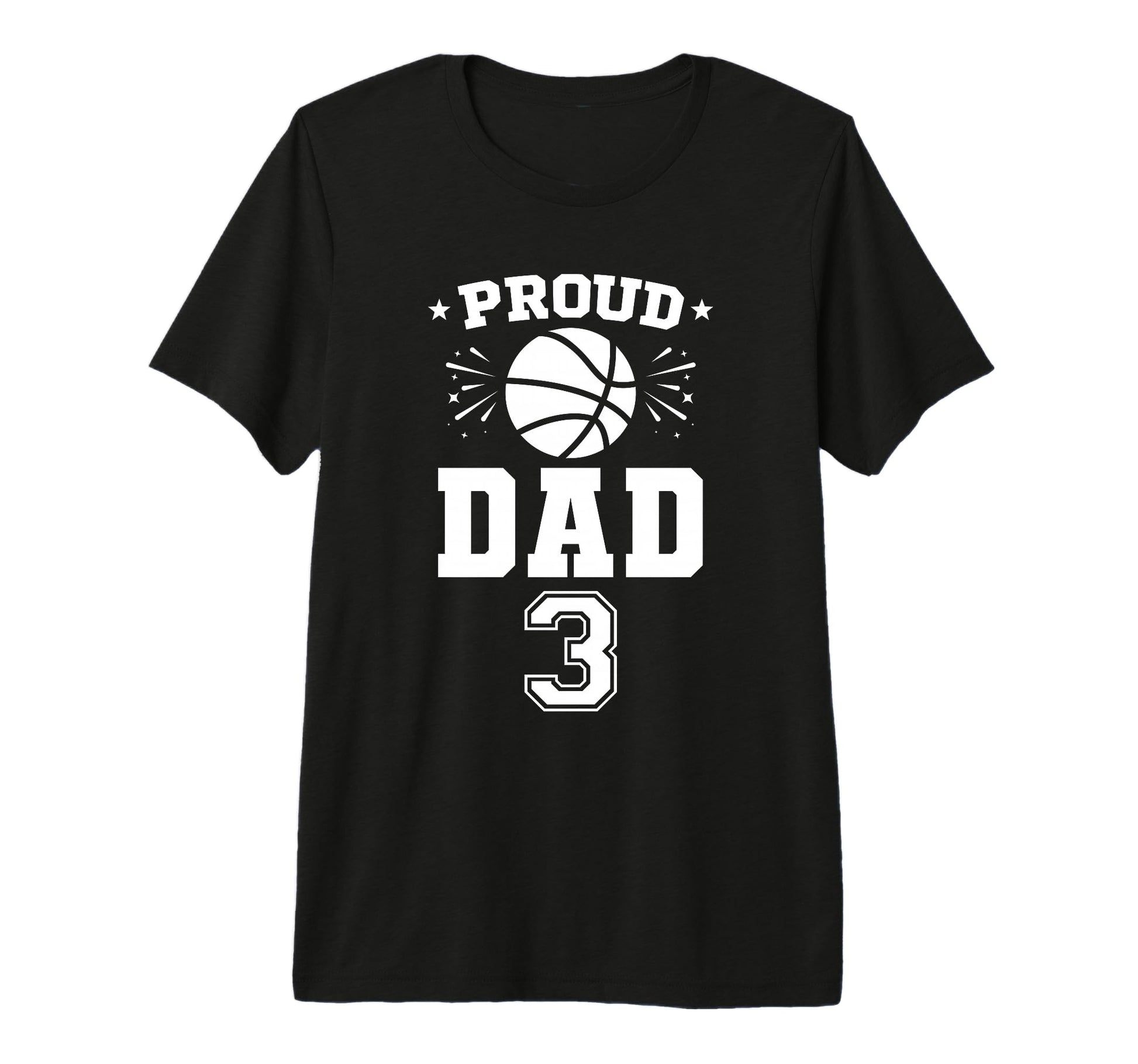 Proud Basketball Dad Number 3 T-Shirt - Fun Novelty Design for Adults - T-Shirt, Sweatshirt, Hoodie