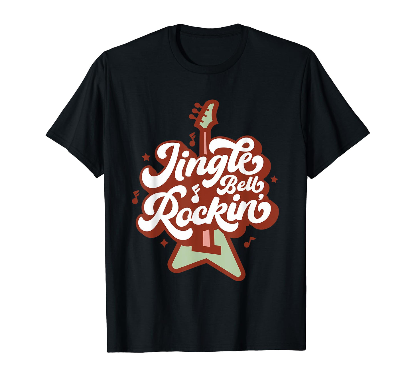 Guitar Musician Holiday Santa Claus T-Shirt - Unique Graphic Unisex - T-Shirt, Sweatshirt, Hoodie