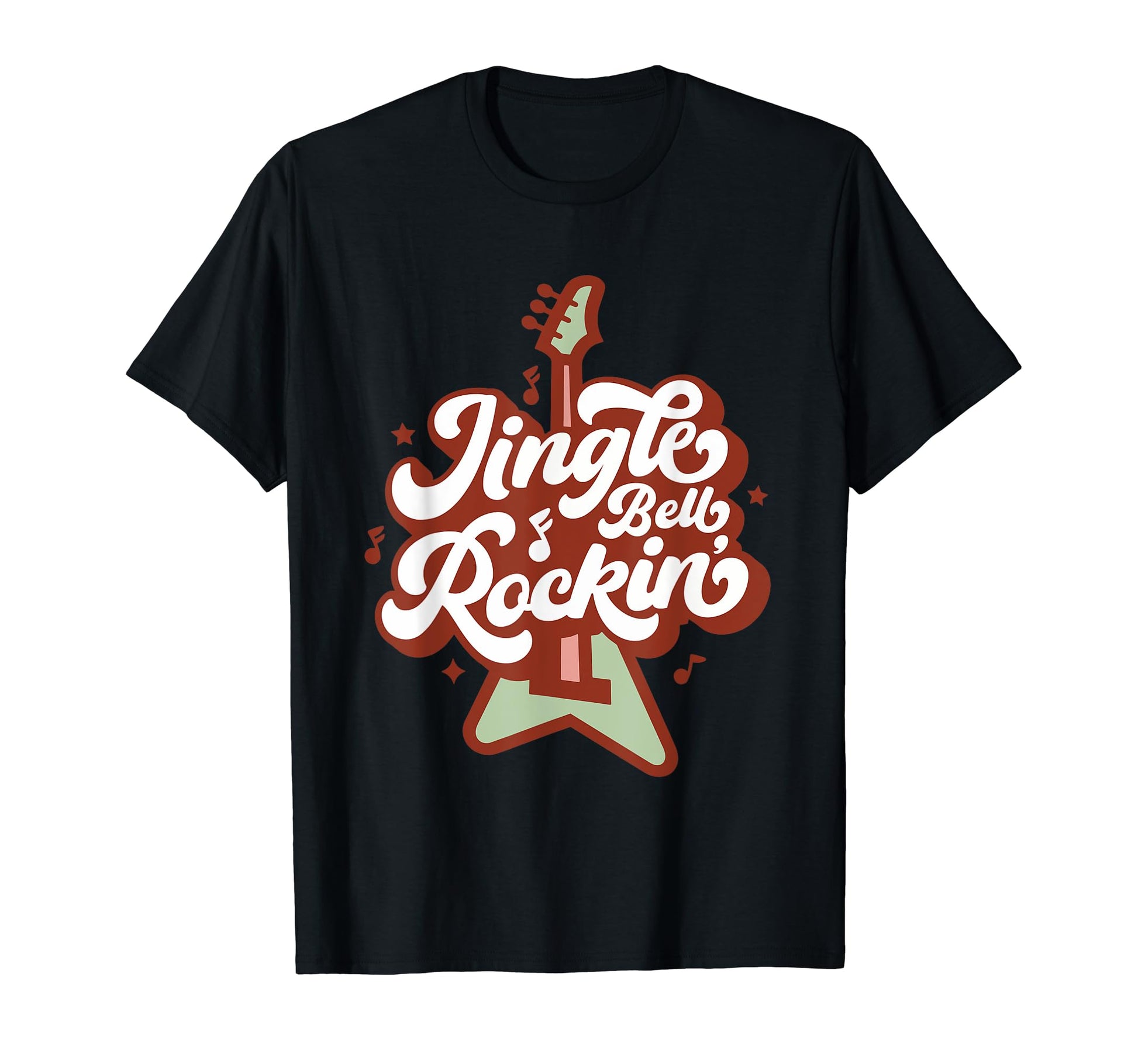 Guitar Musician Holiday Santa Claus T-Shirt - Unique Graphic Unisex - T-Shirt, Sweatshirt, Hoodie