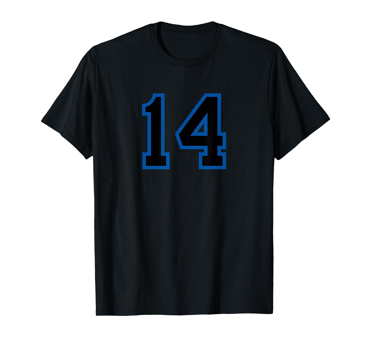 Blue Black Sport Team Number 14 T-Shirt - Unique Graphic Men Women - T-Shirt, Sweatshirt, Hoodie