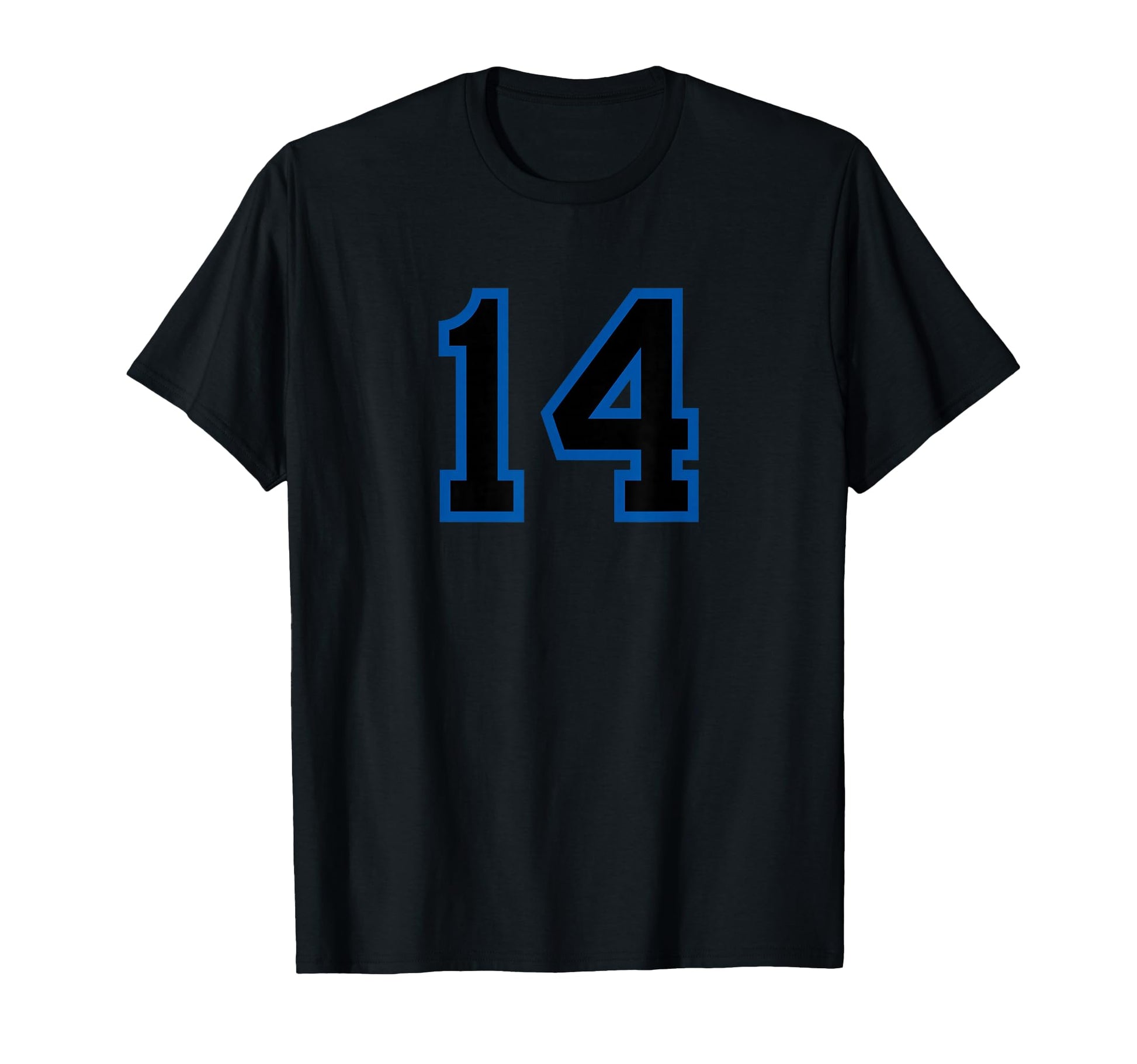 Blue Black Sport Team Number 14 T-Shirt - Unique Graphic Men Women - T-Shirt, Sweatshirt, Hoodie