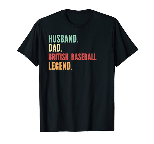 British Baseball Athlete Dad Husband T-Shirt - Custom Art Print Men Women - T-Shirt, Sweatshirt, Hoodie