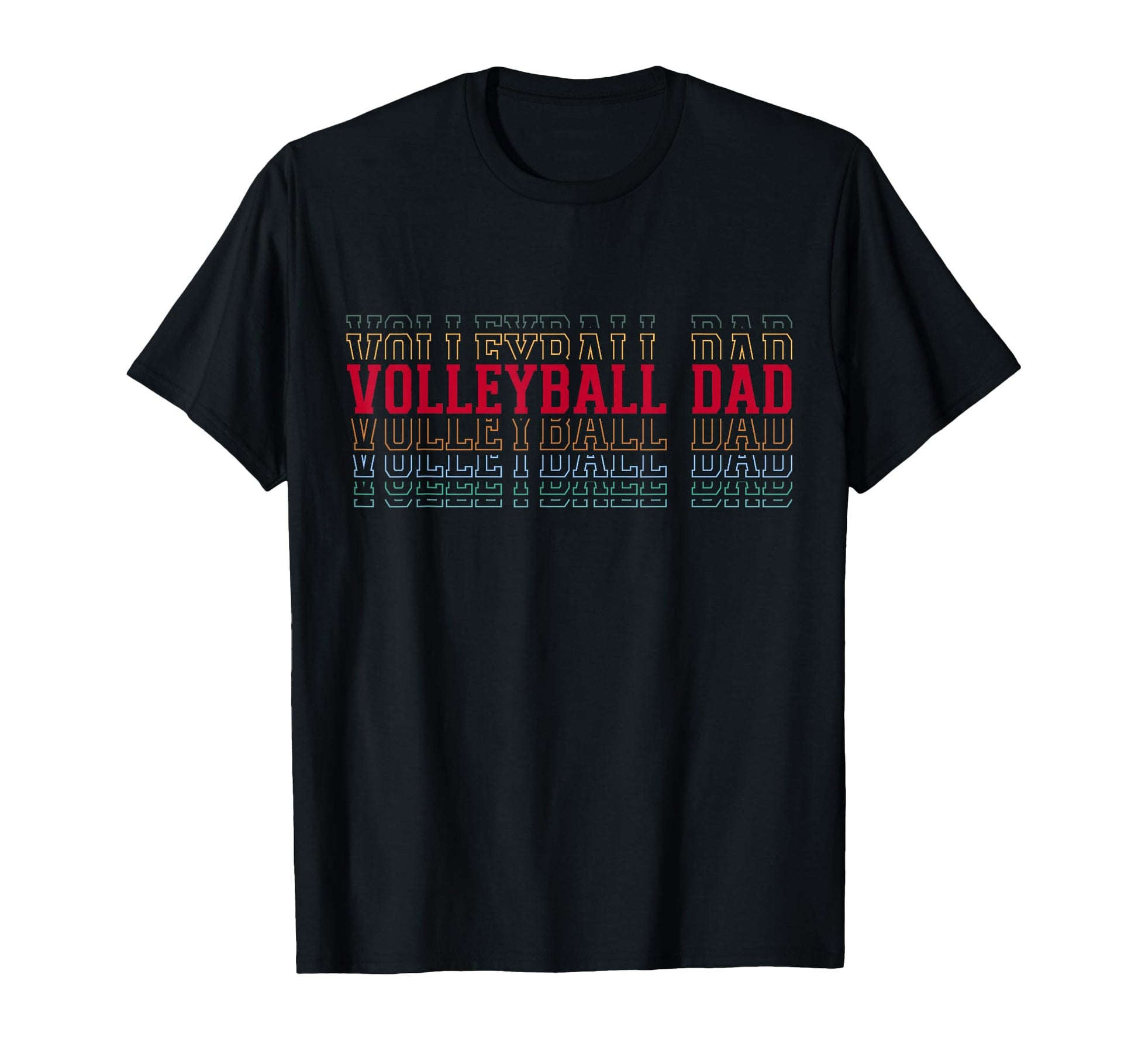 Volleyball Dad Funny Layered Text T-Shirt - Unique Graphic Men Women - T-Shirt, Sweatshirt, Hoodie