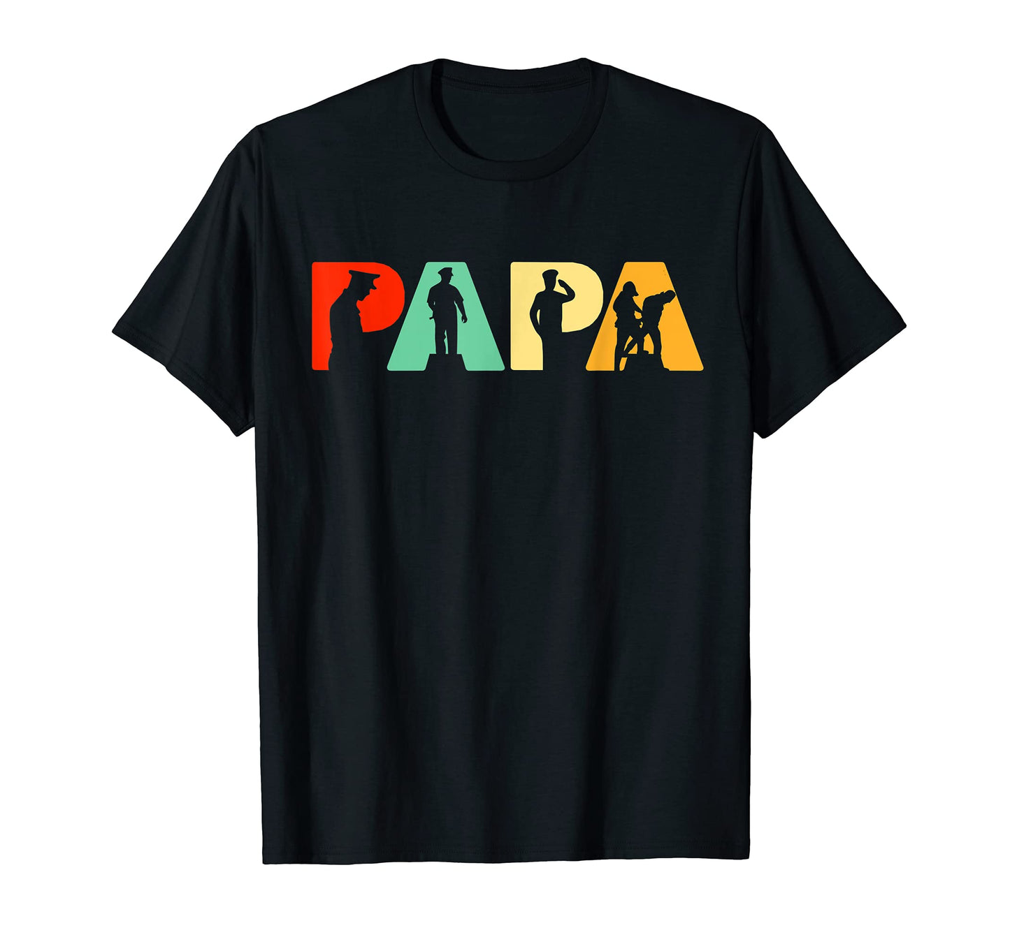 Mens Police Dad Funny Fishing Papa Father T-Shirt - Graphic Print Men Women - T-Shirt, Sweatshirt, Hoodie