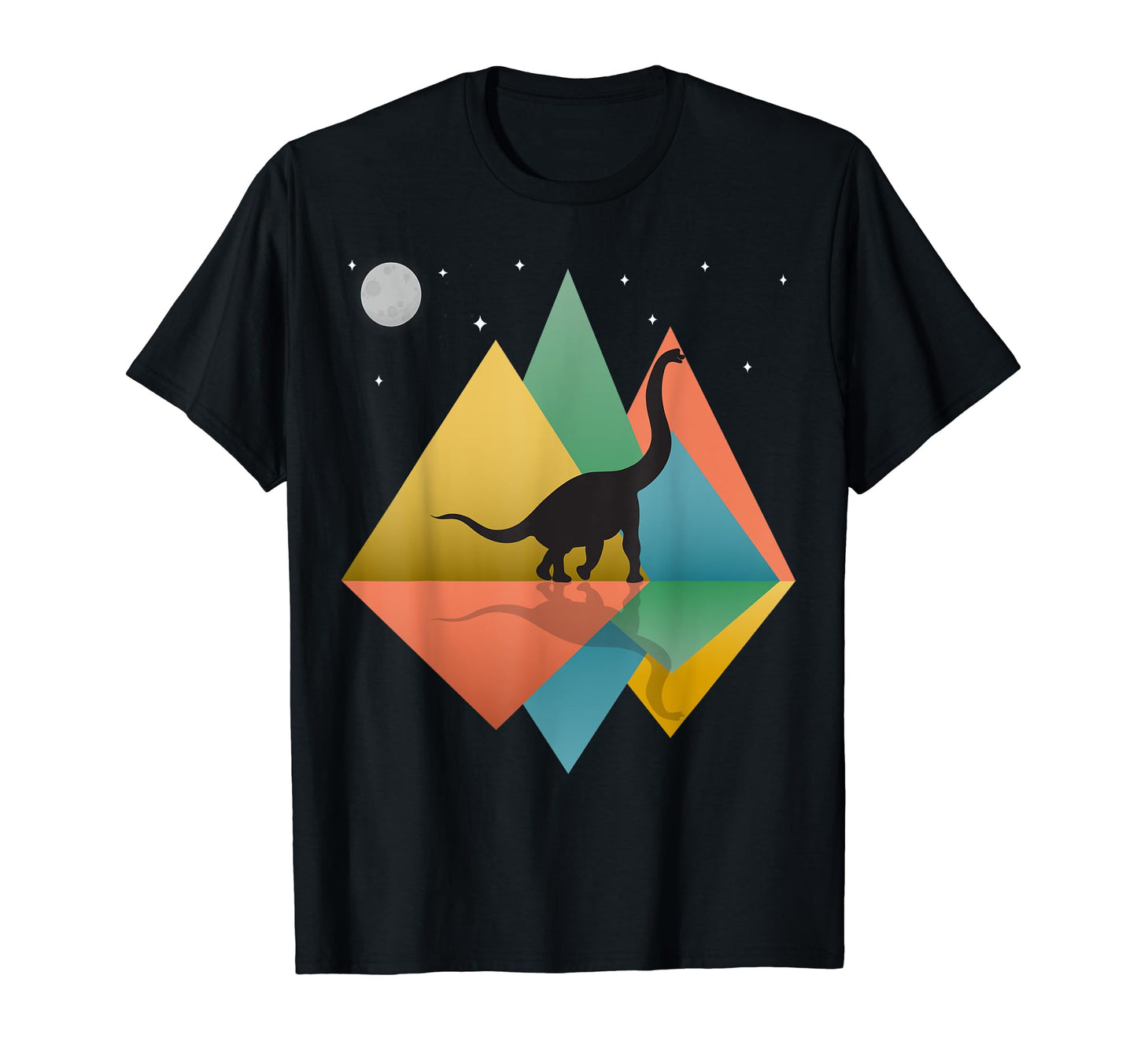 Brontosaurus Dinosaur Mountains Pop T-Shirt - Custom Art Print for Adults - T-Shirt, Sweatshirt, Hoodie