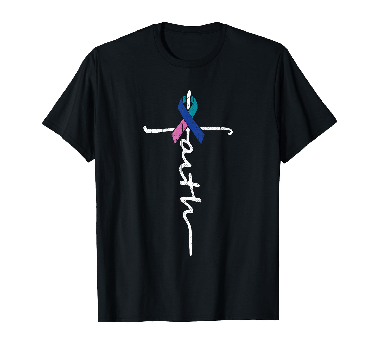 Faith Cross Thyroid Cancer Awareness T-Shirt - Aesthetic Graphic Unisex - T-Shirt, Sweatshirt, Hoodie