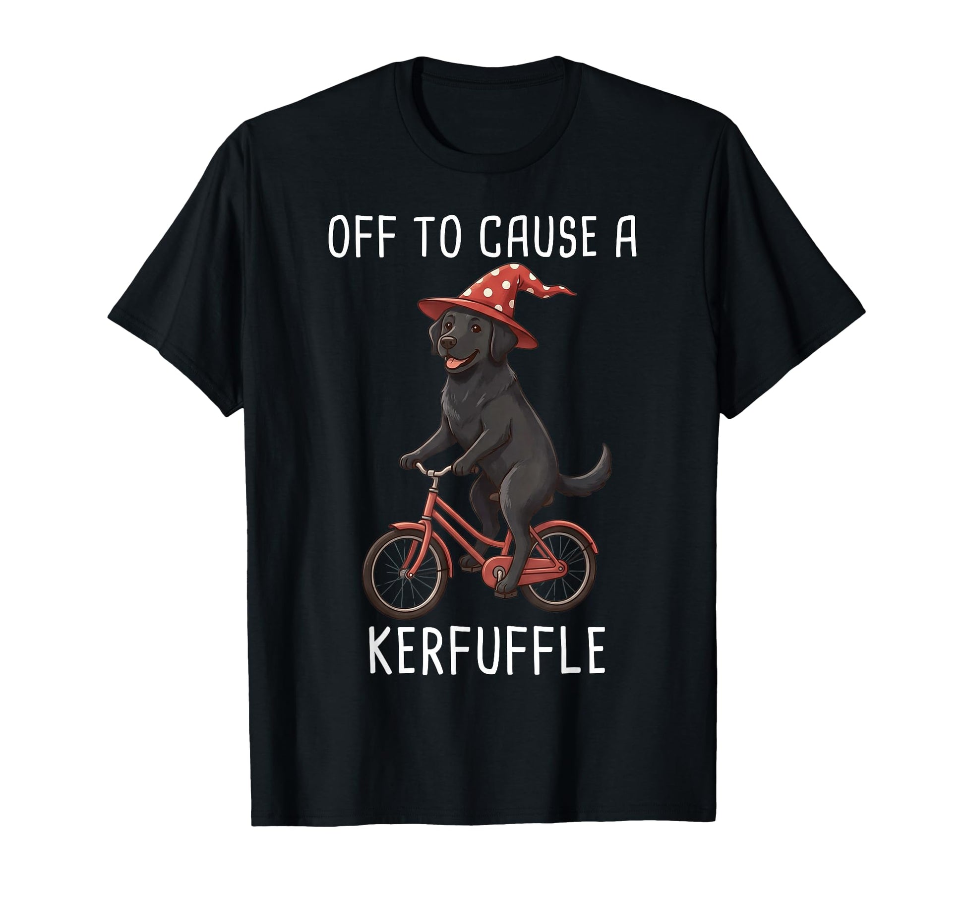 Off To Cause Kerfuffle Labrador Funny T-Shirt - Minimalist Print Men Women - T-Shirt, Sweatshirt, Hoodie