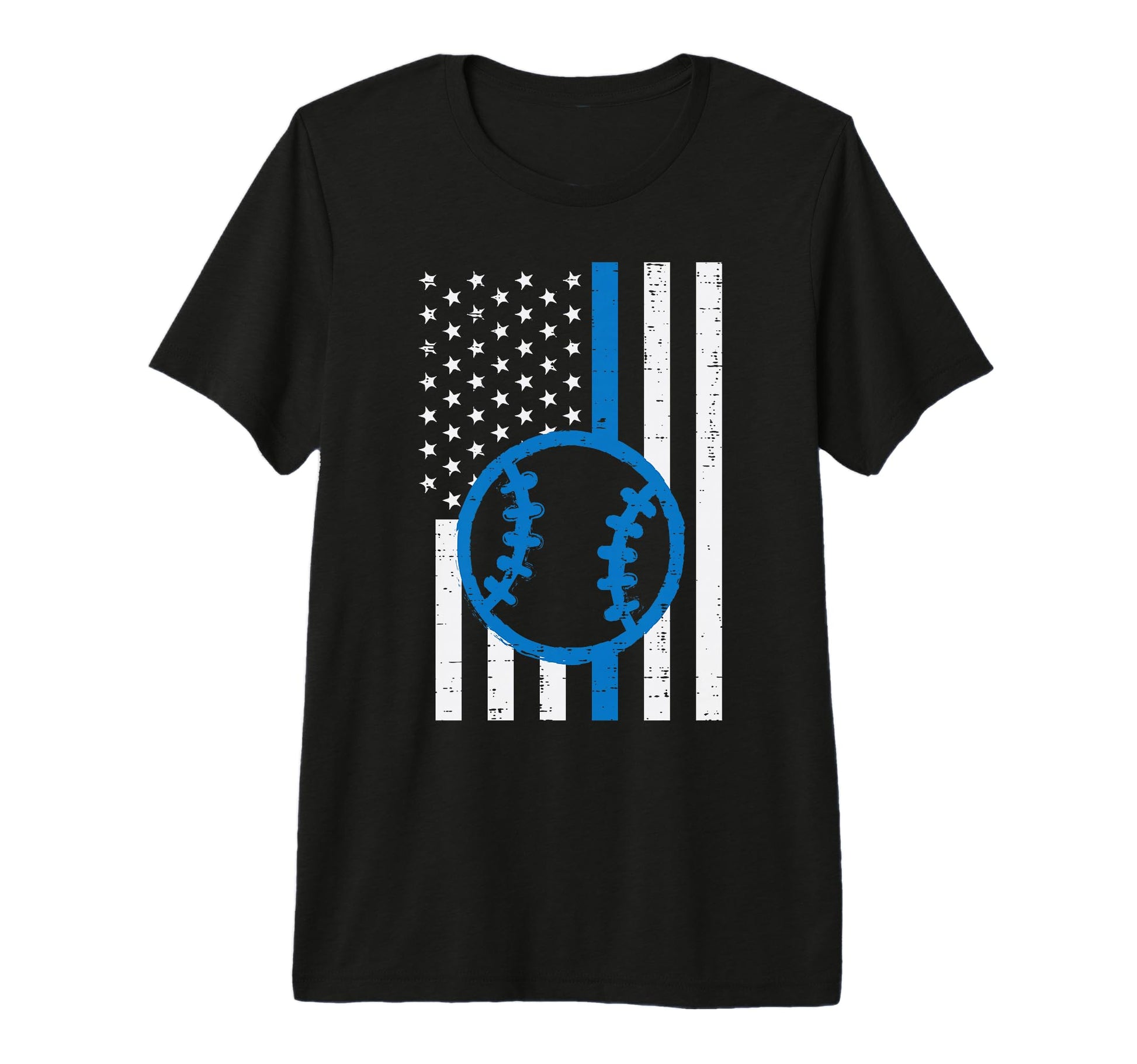 Us Flag Thin Blue Line Baseball Patriotic T-Shirt - Trendy Graphic Unisex - T-Shirt, Sweatshirt, Hoodie
