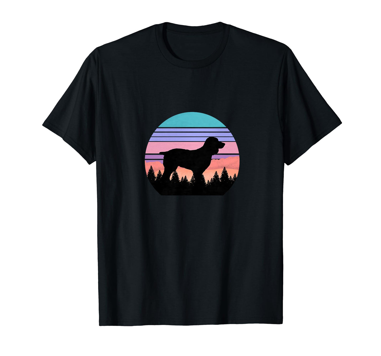 Boykin Dog Sunset Distressed T-Shirt - Fun Novelty Design for Adults - T-Shirt, Sweatshirt, Hoodie