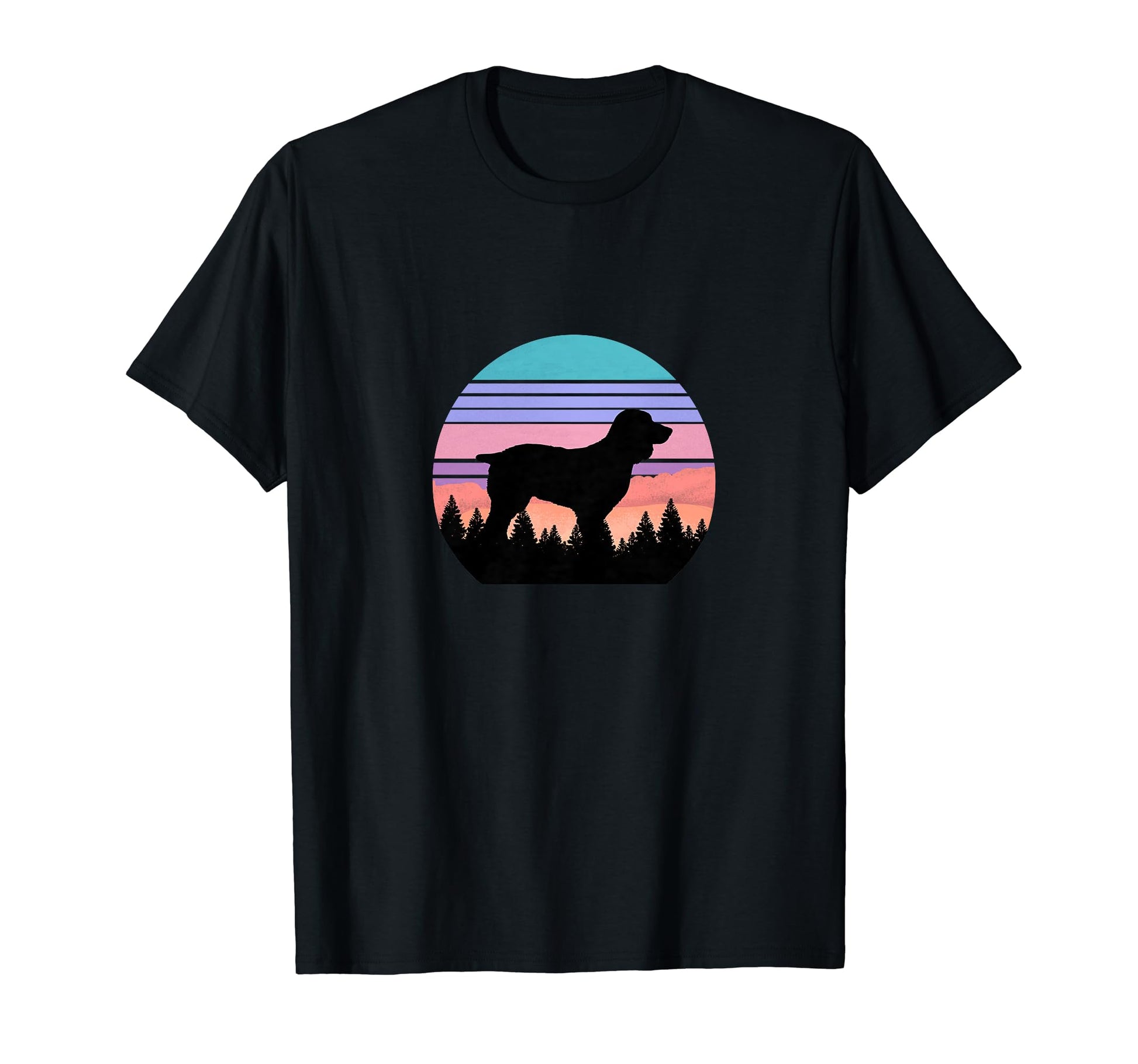 Boykin Dog Sunset Distressed T-Shirt - Fun Novelty Design for Adults - T-Shirt, Sweatshirt, Hoodie