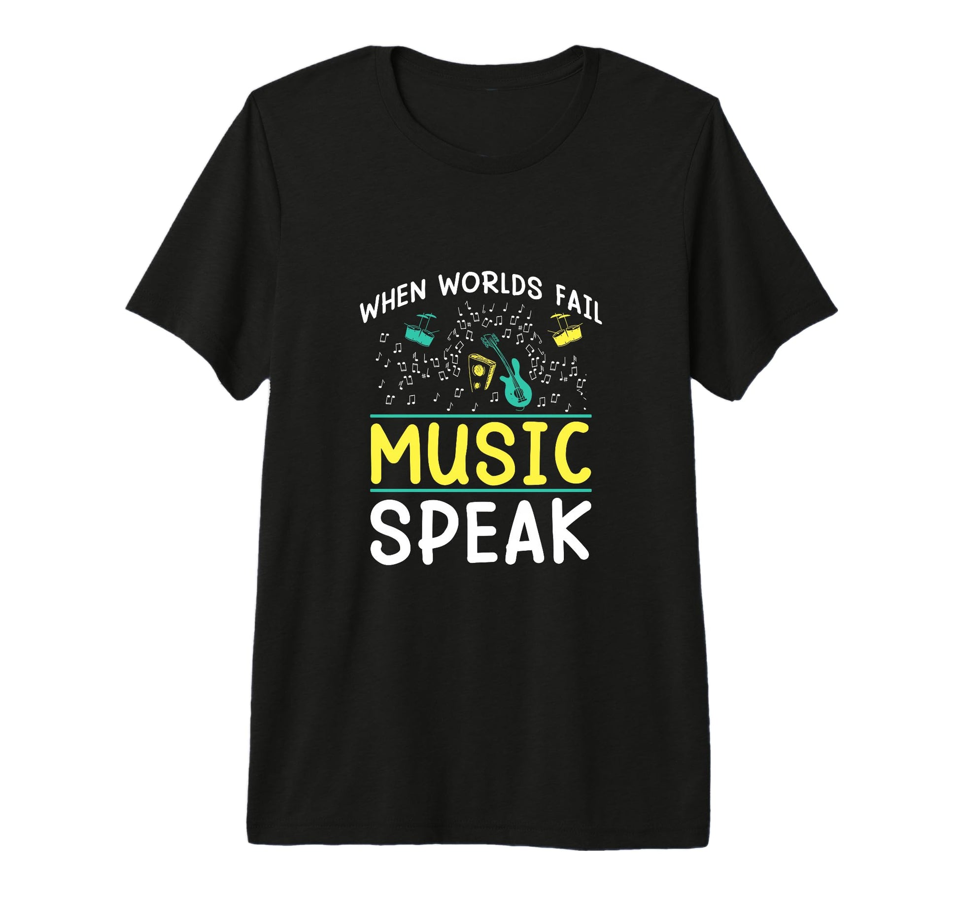 When Worlds Fail Music Speak Music T-Shirt - Custom Art Print Men Women - T-Shirt, Sweatshirt, Hoodie