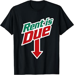 Rent is Due Shirt - Funny Downward Arrow Retro Parody T-Shirt Unisex T-shirt, Sweatshirt, Hoodie, Long Sleeve Tee - T-Shirt, Sweatshirt, Hoodie