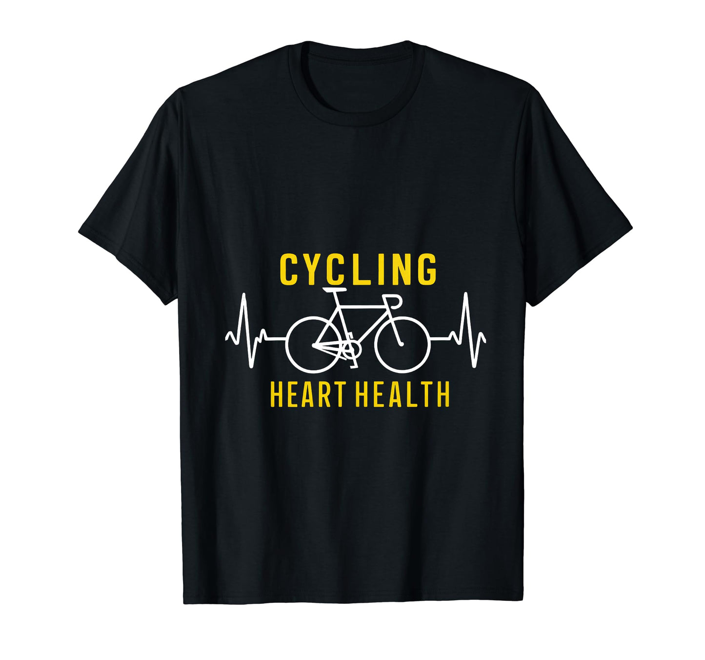 Funny Cycling Heart Health Heartbeat T-Shirt - Casual Everyday Wear Unisex - T-Shirt, Sweatshirt, Hoodie