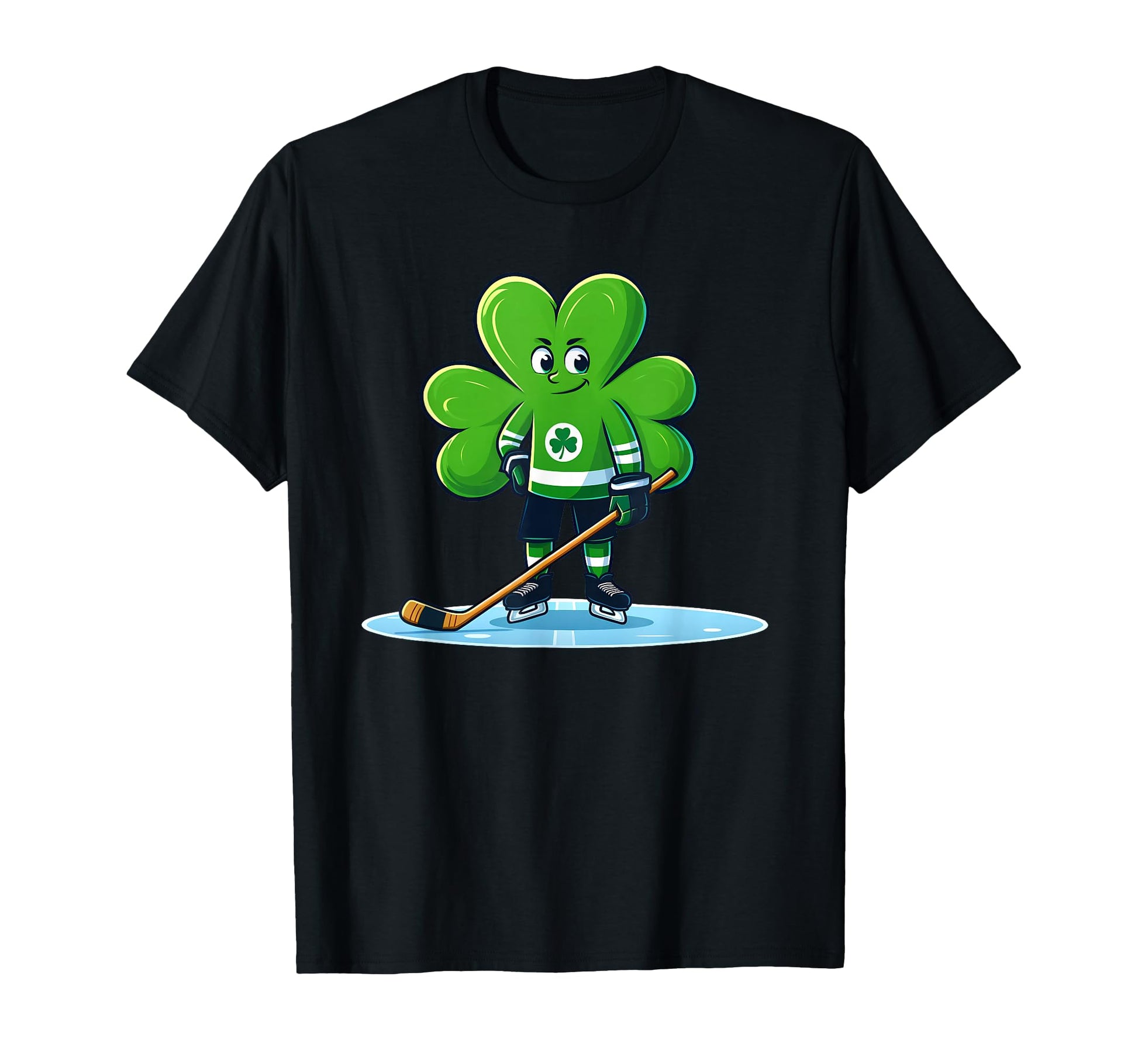 St Patricks Day Shamrock Ice Hockey T-Shirt - Aesthetic Graphic for Adults - T-Shirt, Sweatshirt, Hoodie