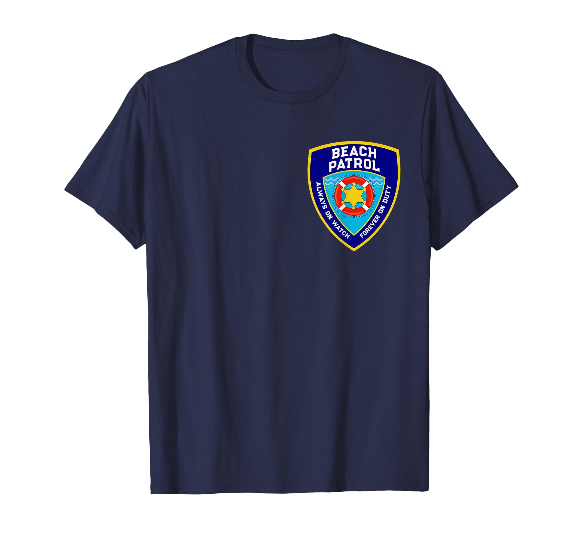 Funny Beach Patrol Pocket Shield T-Shirt - Fun Novelty Design for Adults - T-Shirt, Sweatshirt, Hoodie