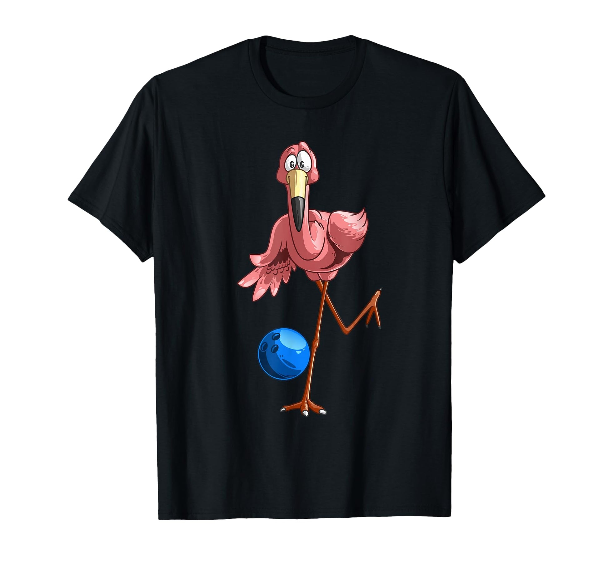 Bowling Flamingo Funny Shorebirds T-Shirt - Casual Everyday Wear Unisex - T-Shirt, Sweatshirt, Hoodie