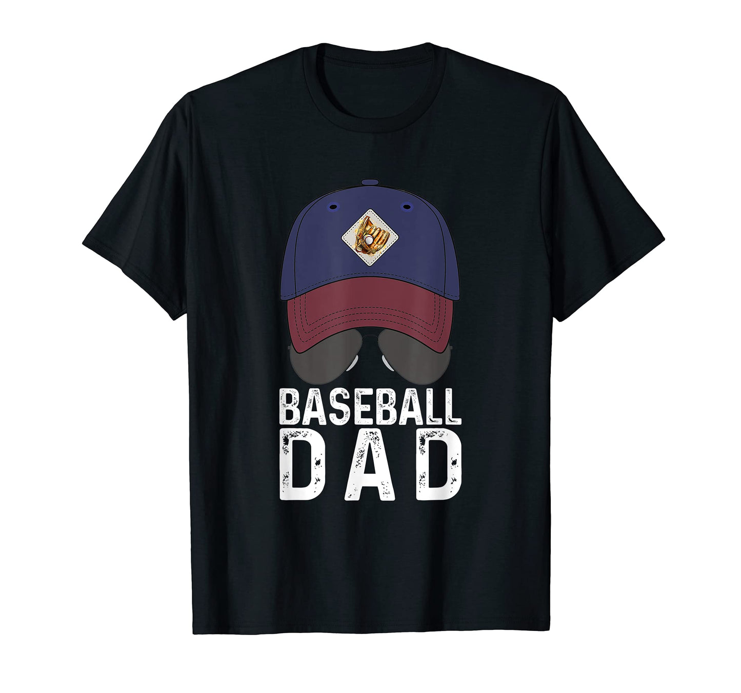 Baseball Dad Baseball Hat And Sunglasses T-Shirt - Minimalist Print Unisex - T-Shirt, Sweatshirt, Hoodie