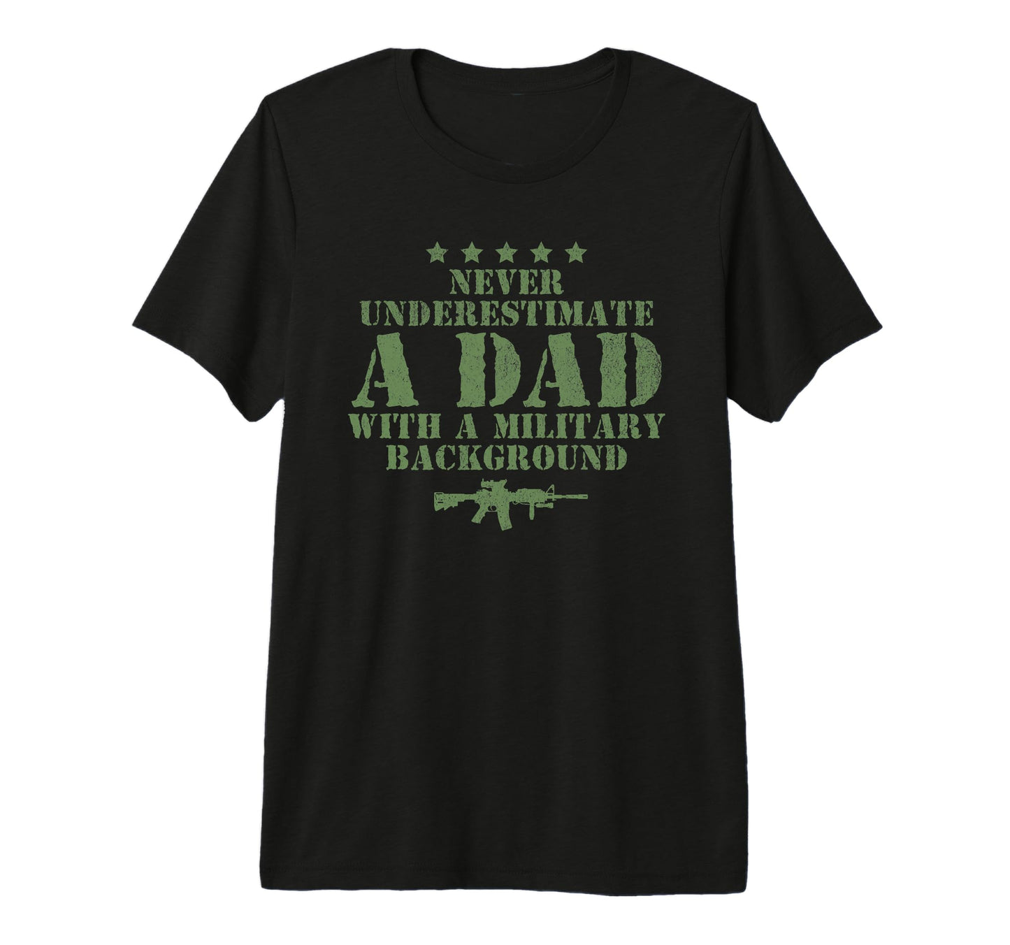 Mens Funny Never Underestimate Dad Military T-Shirt - Graphic Print Unisex - T-Shirt, Sweatshirt, Hoodie