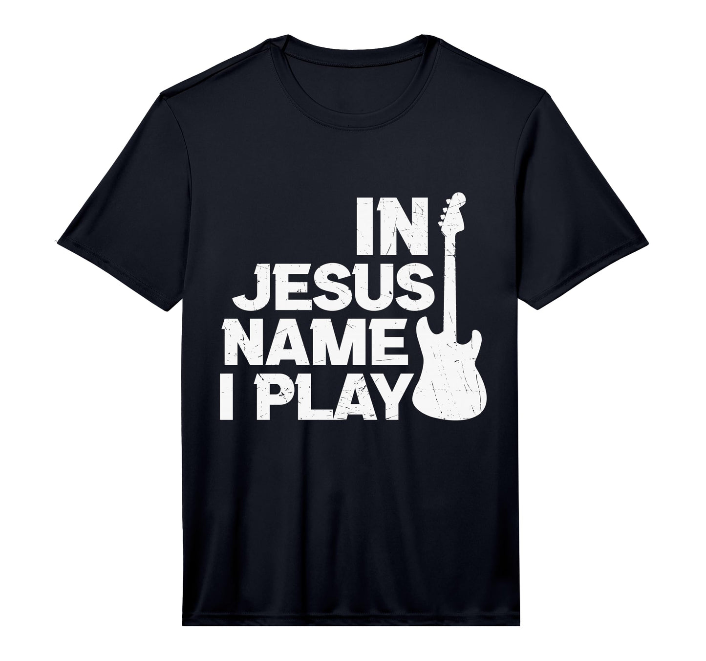 Mens Religious Christian Jesus Name Guitar T-Shirt - Trendy Graphic Unisex - T-Shirt, Sweatshirt, Hoodie