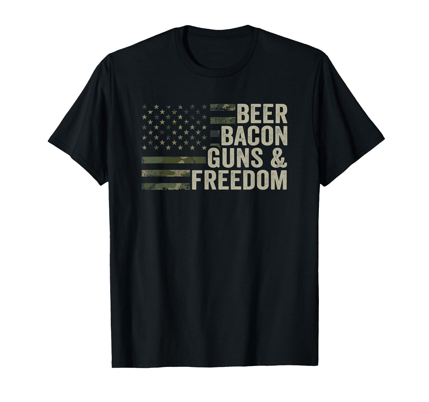 Beer Bacon Guns Freedom Funny Bbq T-Shirt - Casual Everyday Wear Unisex - T-Shirt, Sweatshirt, Hoodie