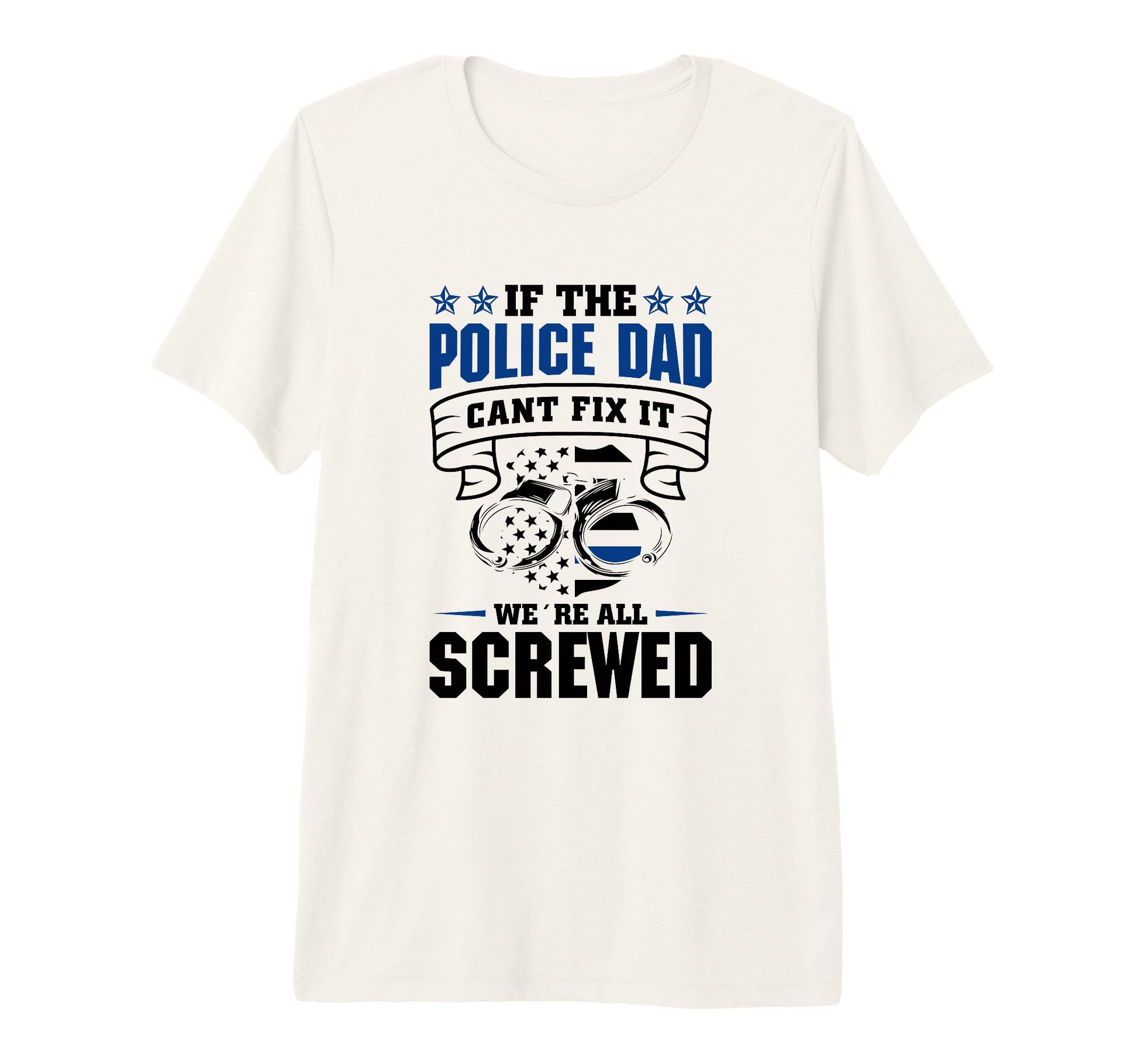 Mens Thin Blue Line If Police Dad T-Shirt - Minimalist Print for Adults - T-Shirt, Sweatshirt, Hoodie