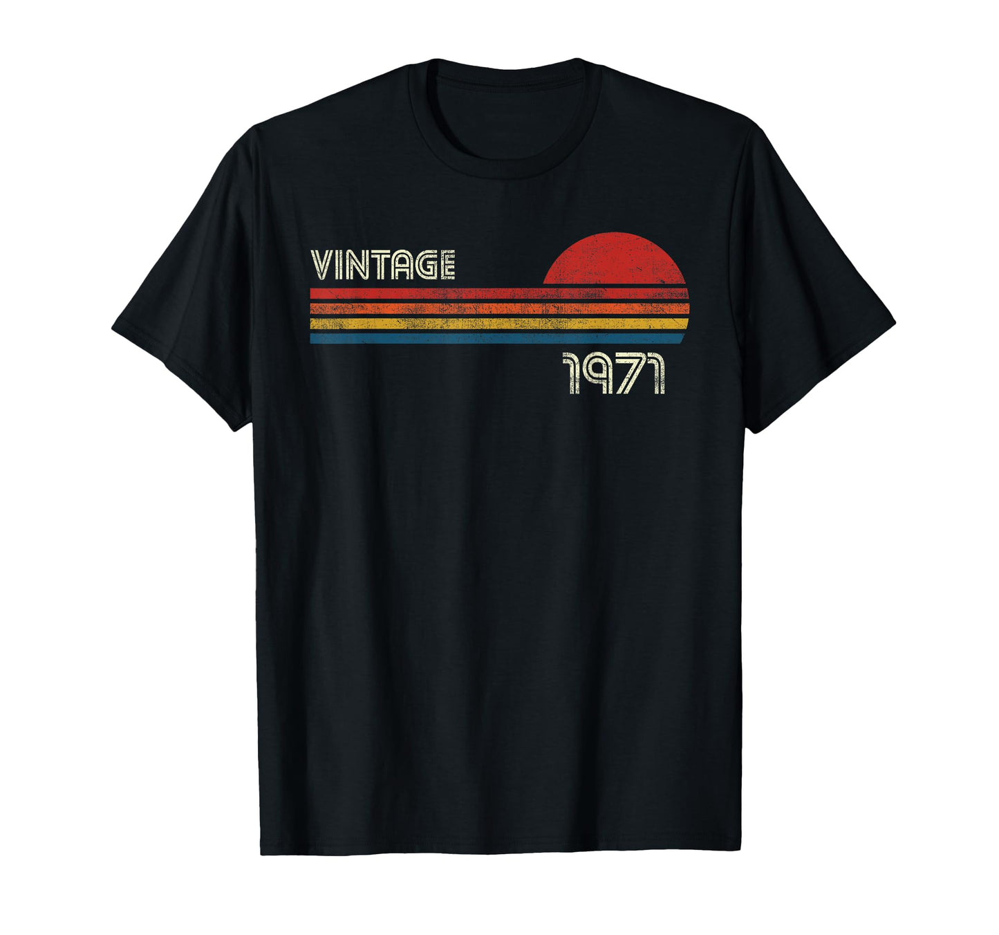 1971 Chest Stripe Birthday T-Shirt - Novelty Apparel for Adults - T-Shirt, Sweatshirt, Hoodie