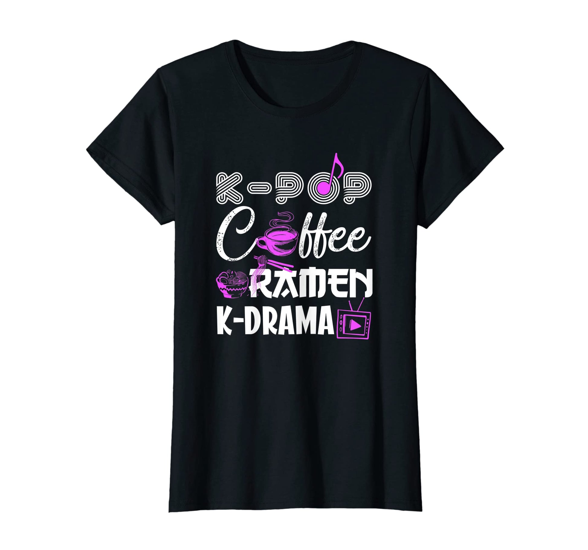 Womens K Pop Coffee Ramen K Drama T-Shirt - Trendy Graphic Unisex - T-Shirt, Sweatshirt, Hoodie