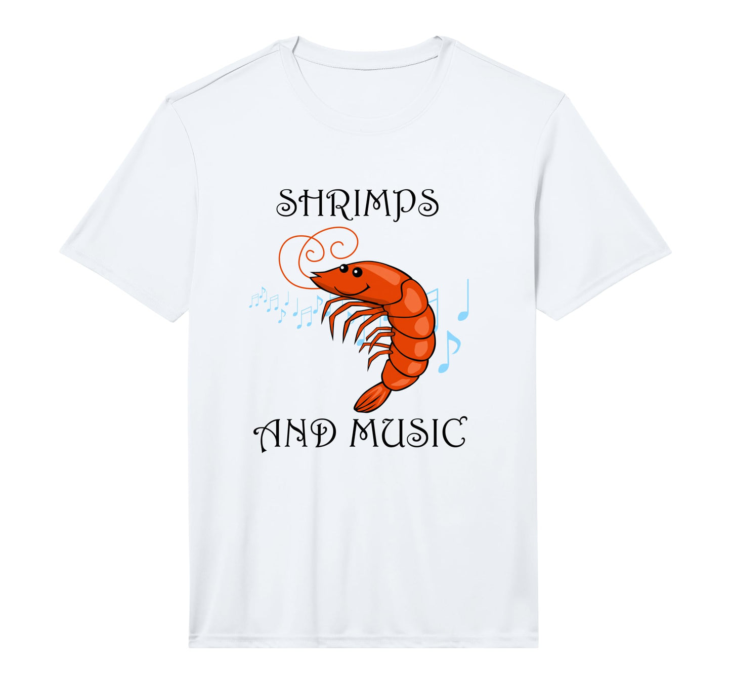 Music Notes Musician Eating Shrimps T-Shirt - Custom Art Print Unisex - T-Shirt, Sweatshirt, Hoodie