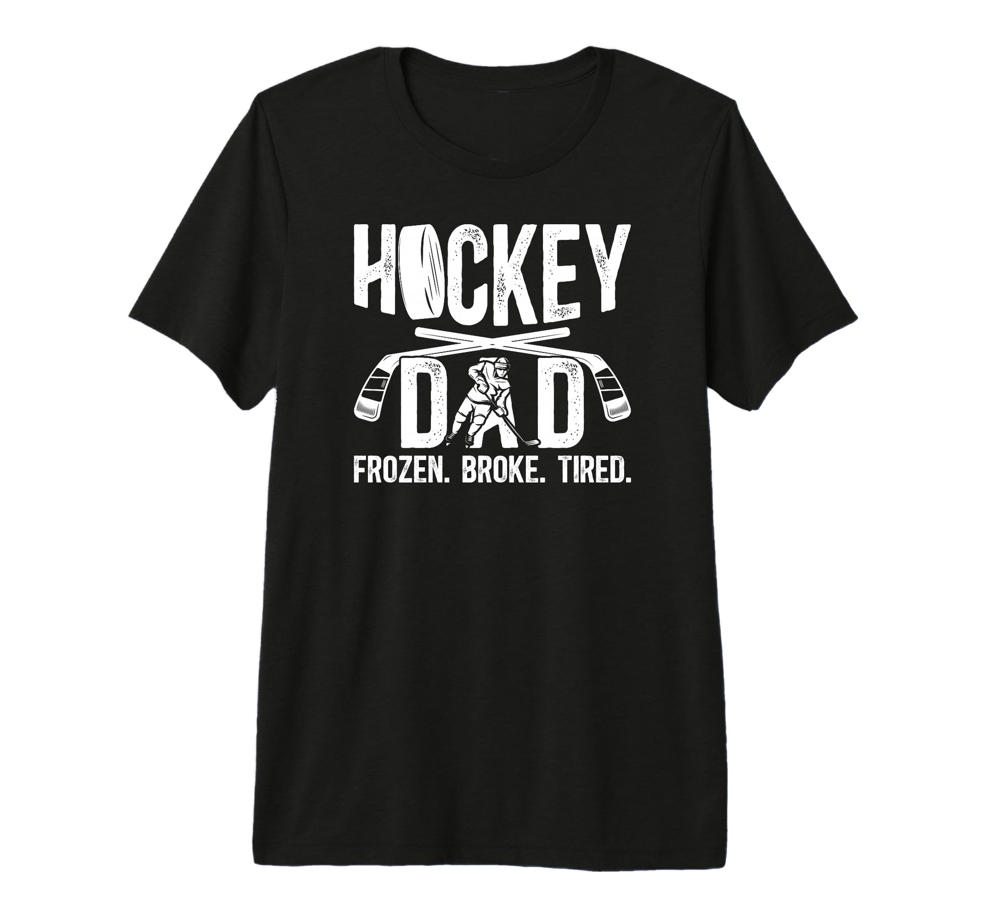 Mens Hockey Dad Frozen Broke Ice Hockey T-Shirt - Trendy Graphic Unisex - T-Shirt, Sweatshirt, Hoodie
