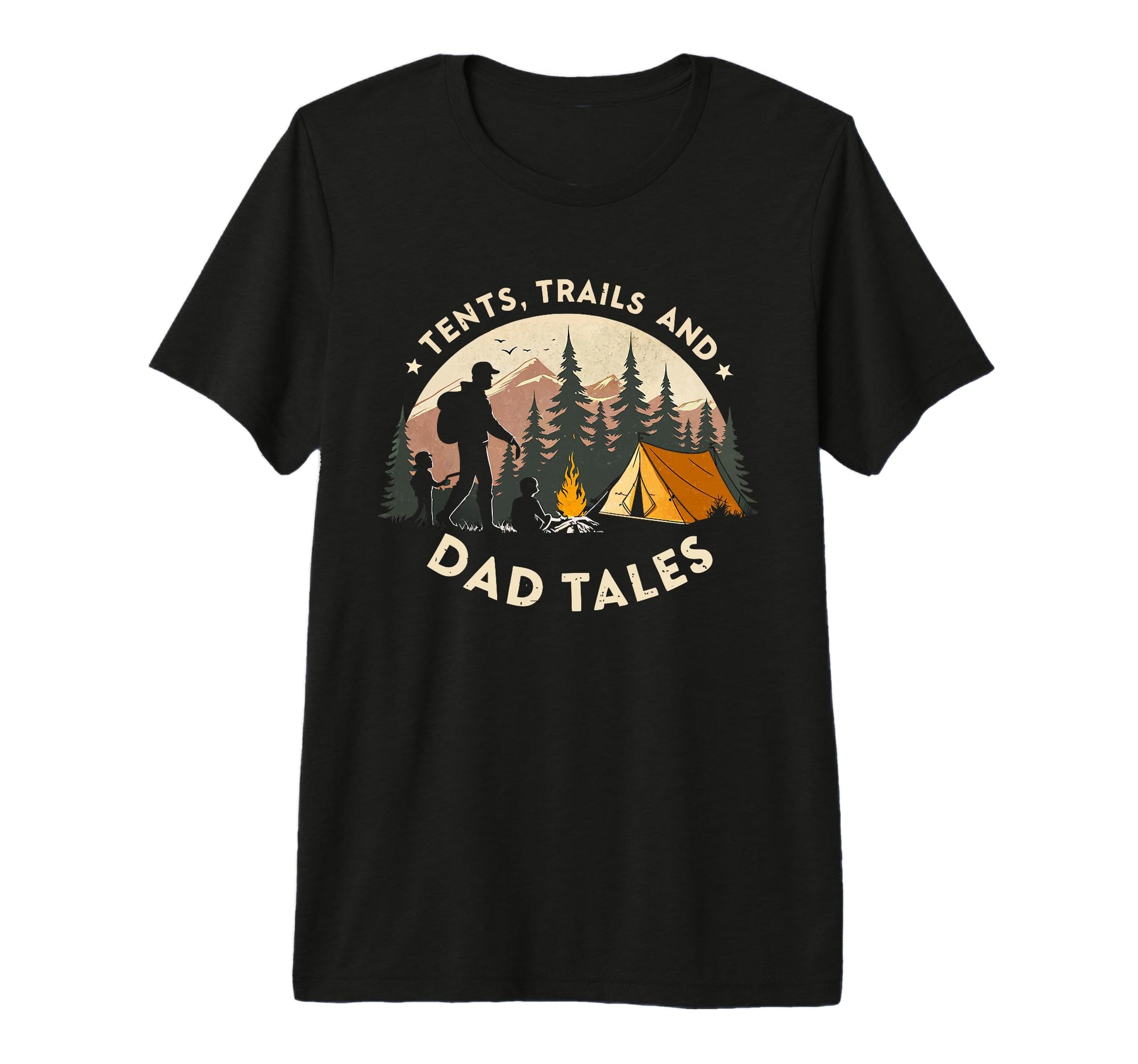 Tents Trails And Dad Tales Hiking T-Shirt - Unique Graphic Men Women - T-Shirt, Sweatshirt, Hoodie