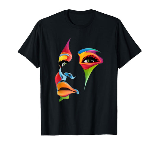 Abstract Colorful Art Face Small T-Shirt - Casual Everyday Wear Unisex - T-Shirt, Sweatshirt, Hoodie