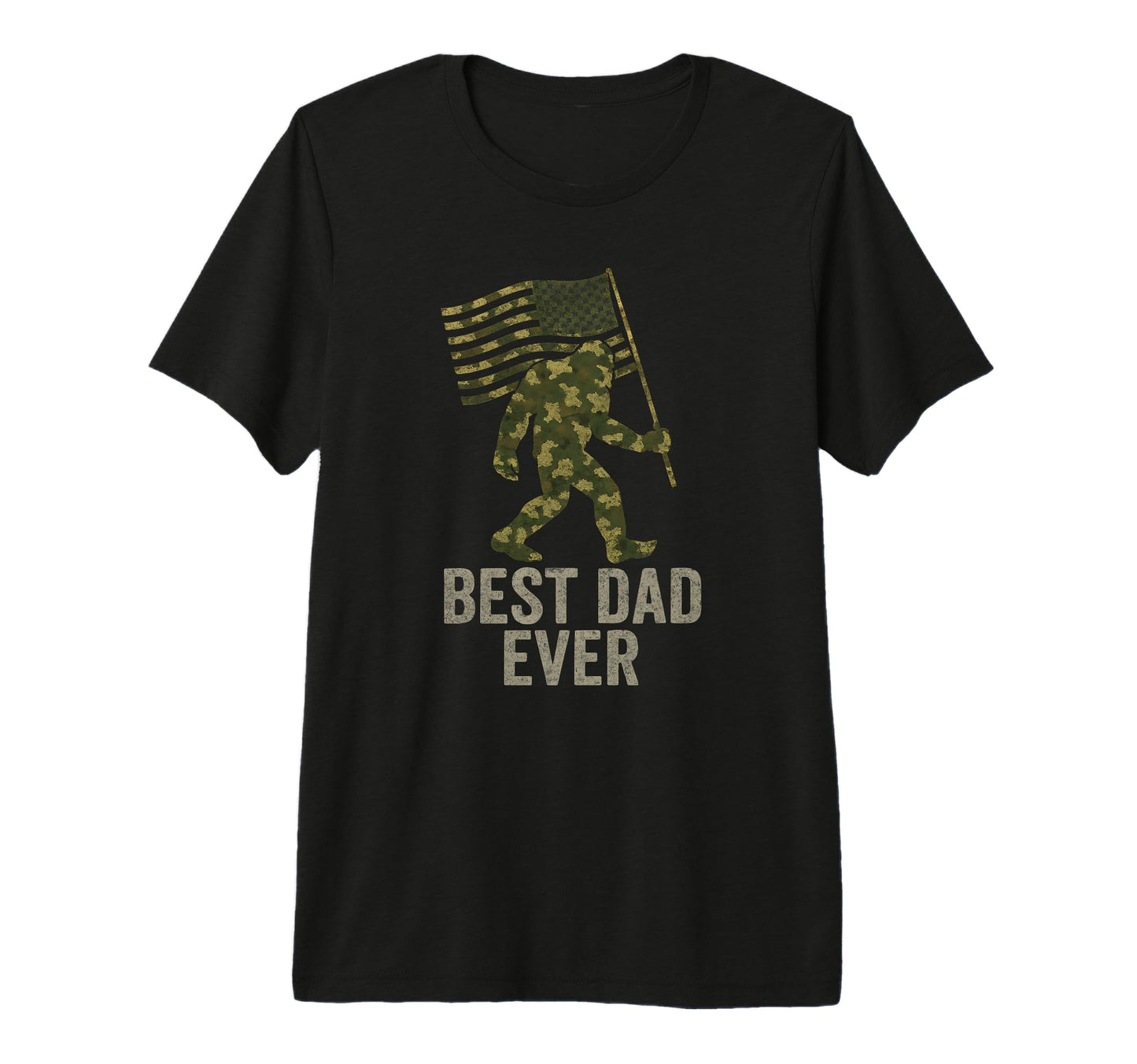 Best Dad Ever American Flag Military T-Shirt - Minimalist Print for Adults - T-Shirt, Sweatshirt, Hoodie