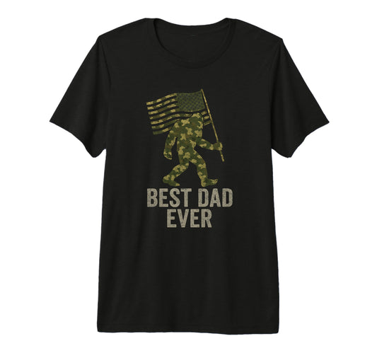 Best Dad Ever American Flag Military T-Shirt - Minimalist Print for Adults - T-Shirt, Sweatshirt, Hoodie