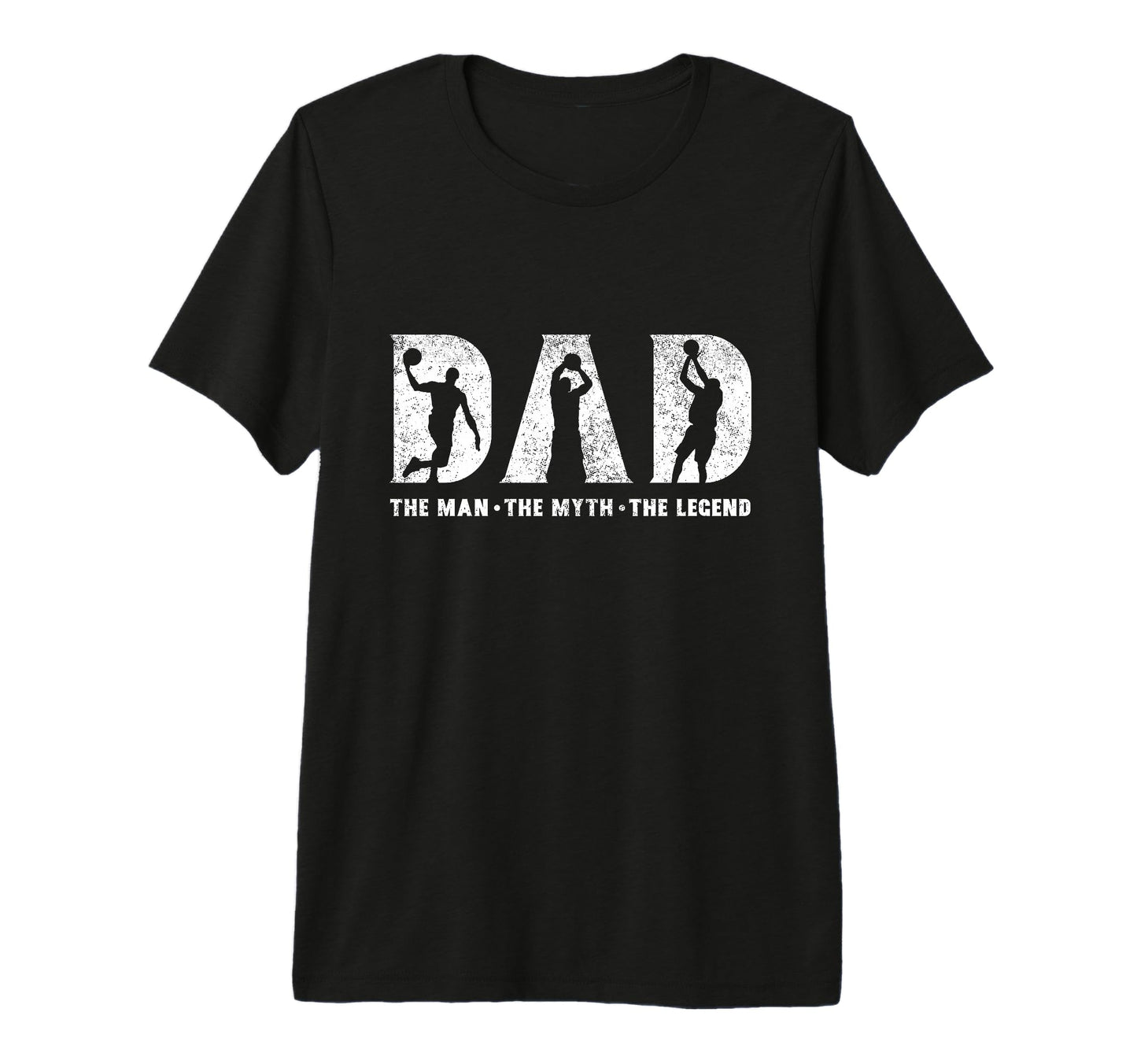 Basketball Dad Myth Legend Fathers Day Tri T-Shirt - Trendy Graphic Unisex - T-Shirt, Sweatshirt, Hoodie