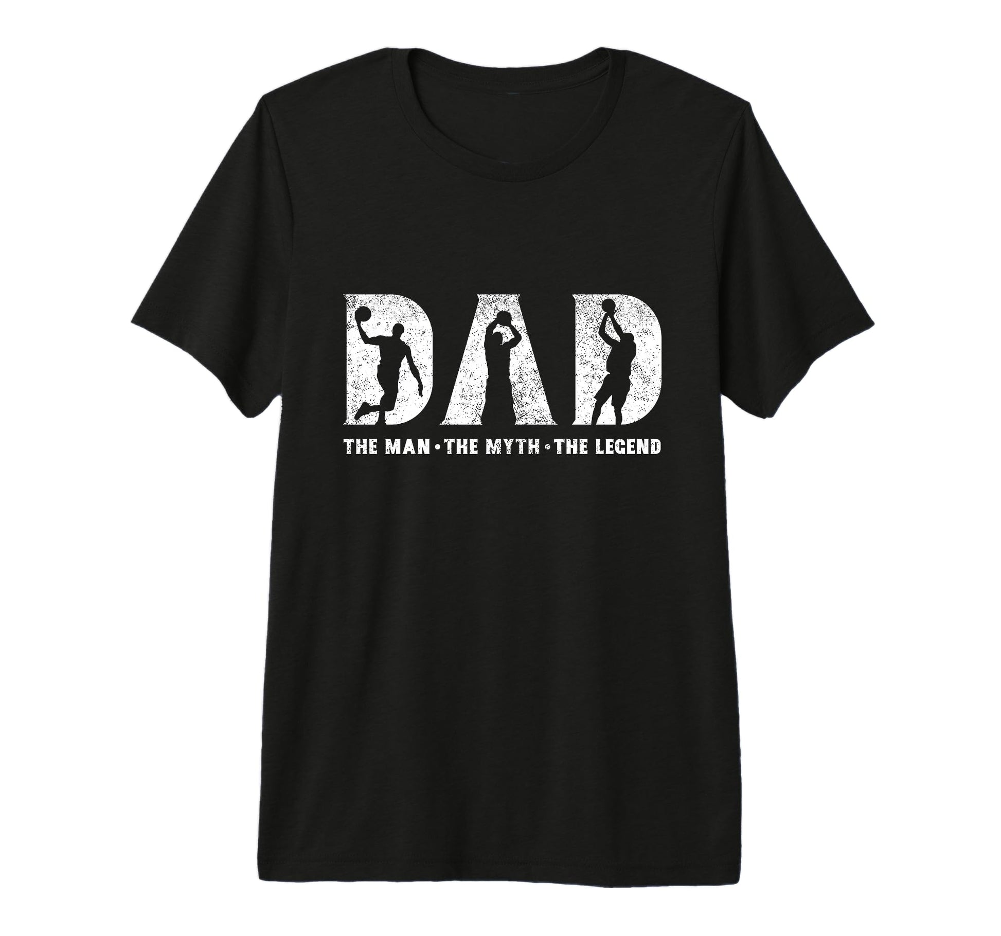 Basketball Dad Myth Legend Fathers Day Tri T-Shirt - Trendy Graphic Unisex - T-Shirt, Sweatshirt, Hoodie