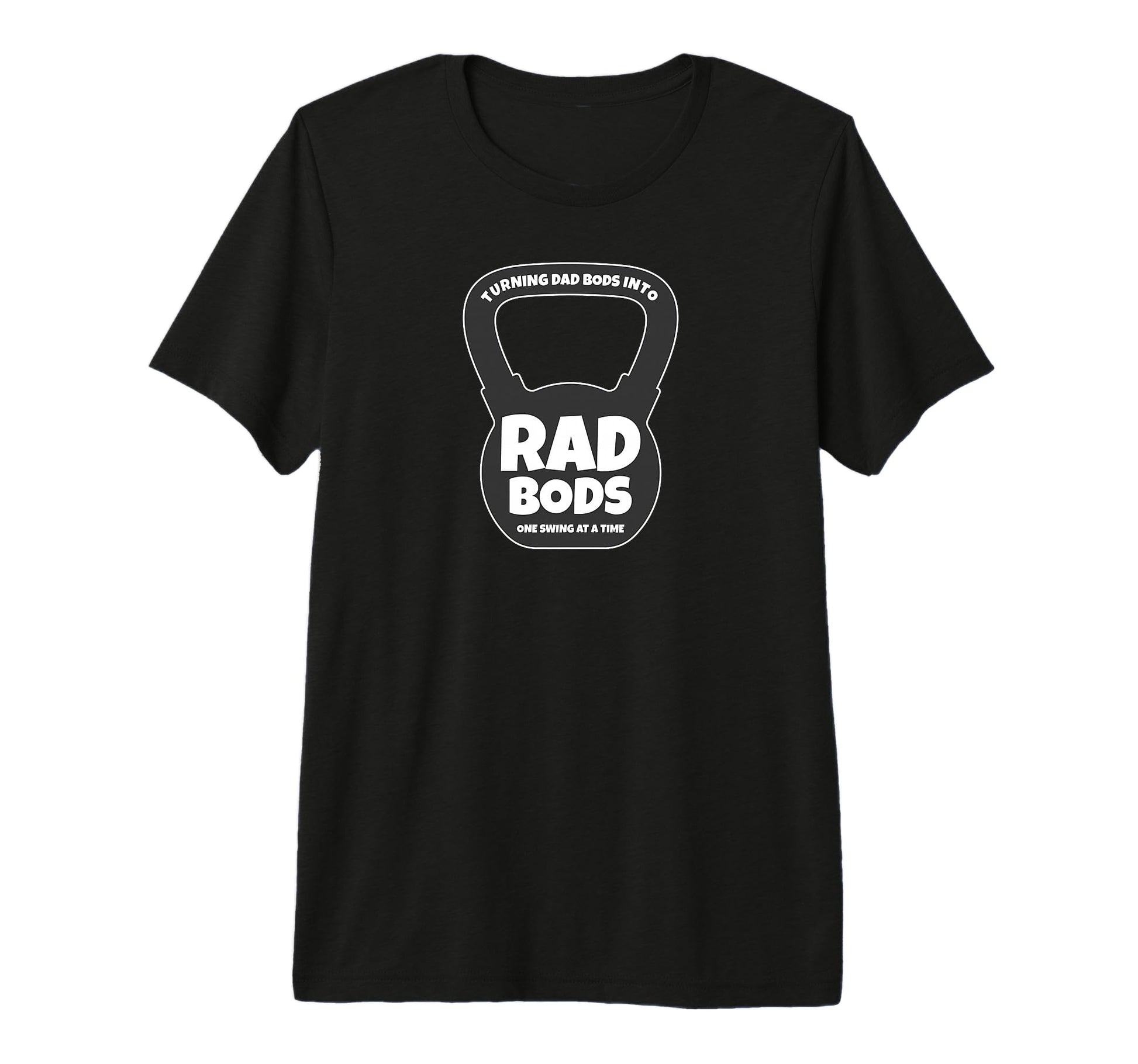 Kettlebell Turning Dad Bods Into T-Shirt - Fun Novelty Design for Adults - T-Shirt, Sweatshirt, Hoodie