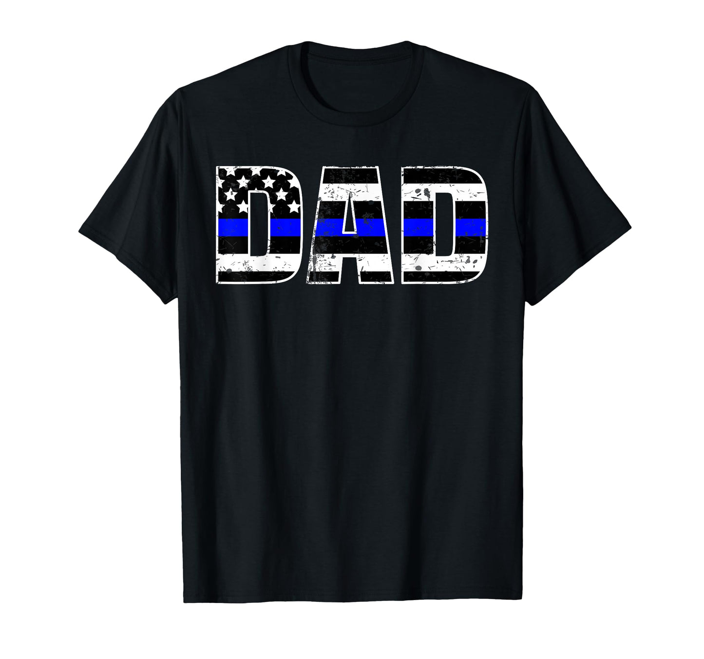 Police Dad Thin Line Blue Daddy Father T-Shirt - Unique Graphic for Adults - T-Shirt, Sweatshirt, Hoodie
