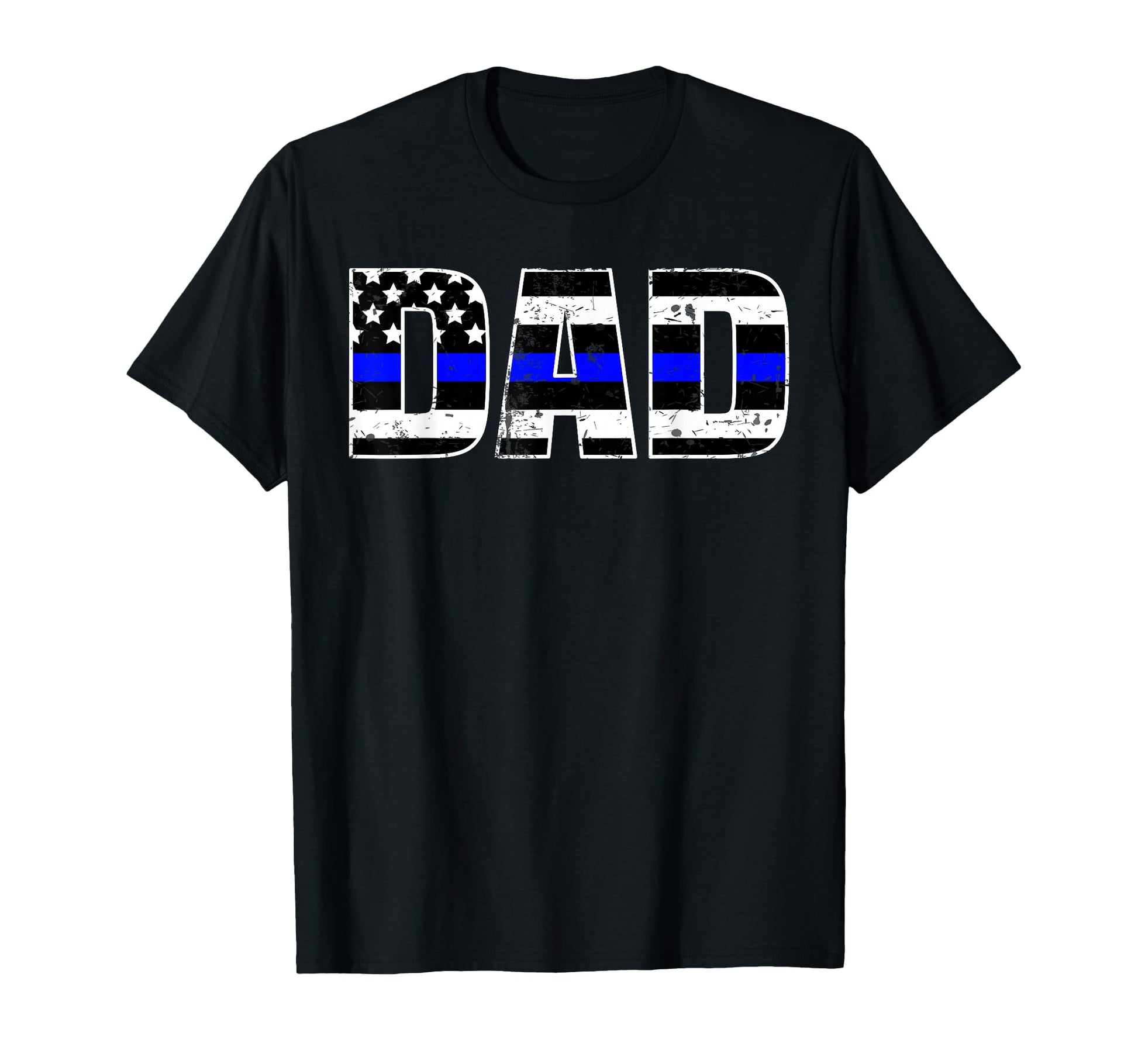 Police Dad Thin Line Blue Daddy Father T-Shirt - Unique Graphic for Adults - T-Shirt, Sweatshirt, Hoodie
