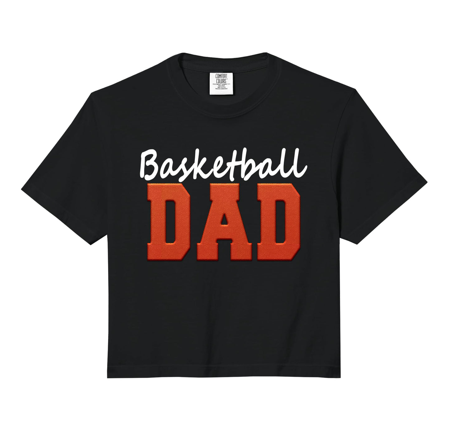 Basketball Dad Comfort Colors Crop Hoodie - Custom Art Print for Adults - T-Shirt, Sweatshirt, Hoodie