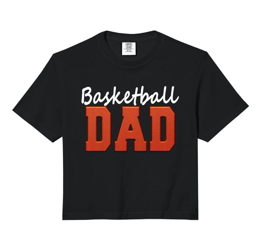 Basketball Dad Comfort Colors Crop Hoodie - Custom Art Print for Adults - T-Shirt, Sweatshirt, Hoodie