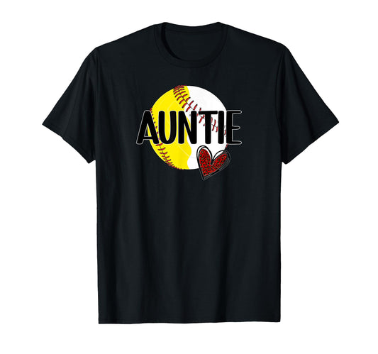 Baseball Softball Auntie Proud T-Shirt - Unique Graphic for Adults - T-Shirt, Sweatshirt, Hoodie