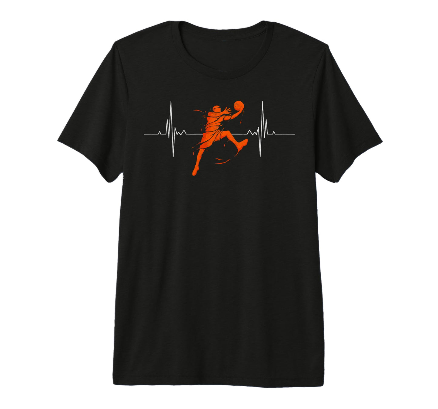 Heartbeat Basketball Player Ball T-Shirt - Fun Novelty Design for Adults - T-Shirt, Sweatshirt, Hoodie