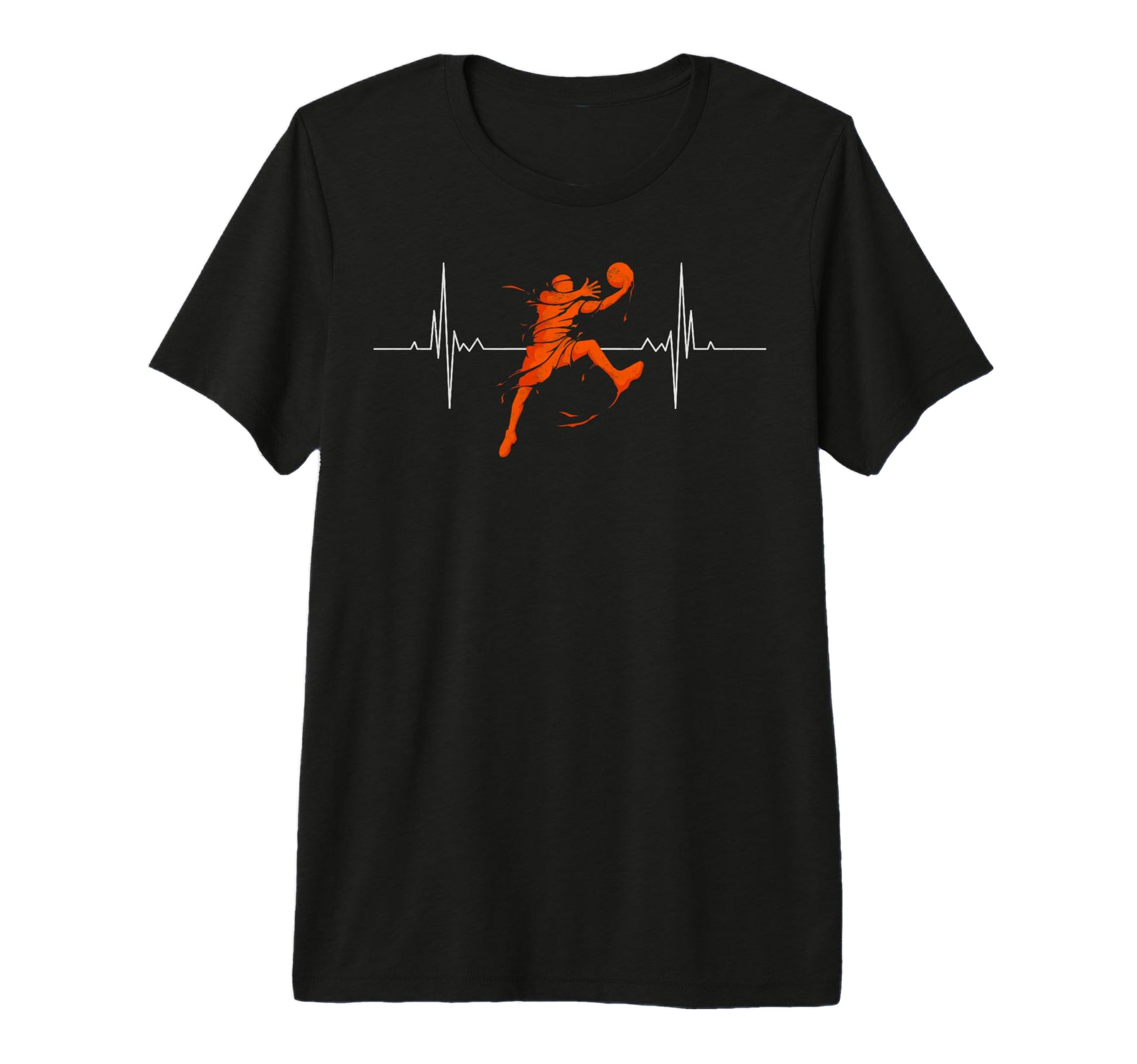 Heartbeat Basketball Player Ball T-Shirt - Fun Novelty Design for Adults - T-Shirt, Sweatshirt, Hoodie