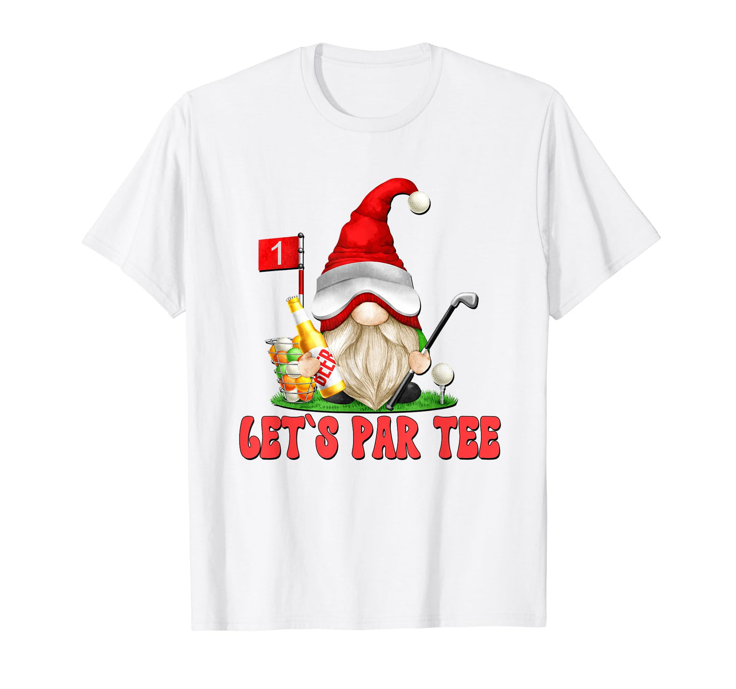 Funny Golf Beer Gnome Dad Golfer Lets T-Shirt - Graphic Print for Adults - T-Shirt, Sweatshirt, Hoodie