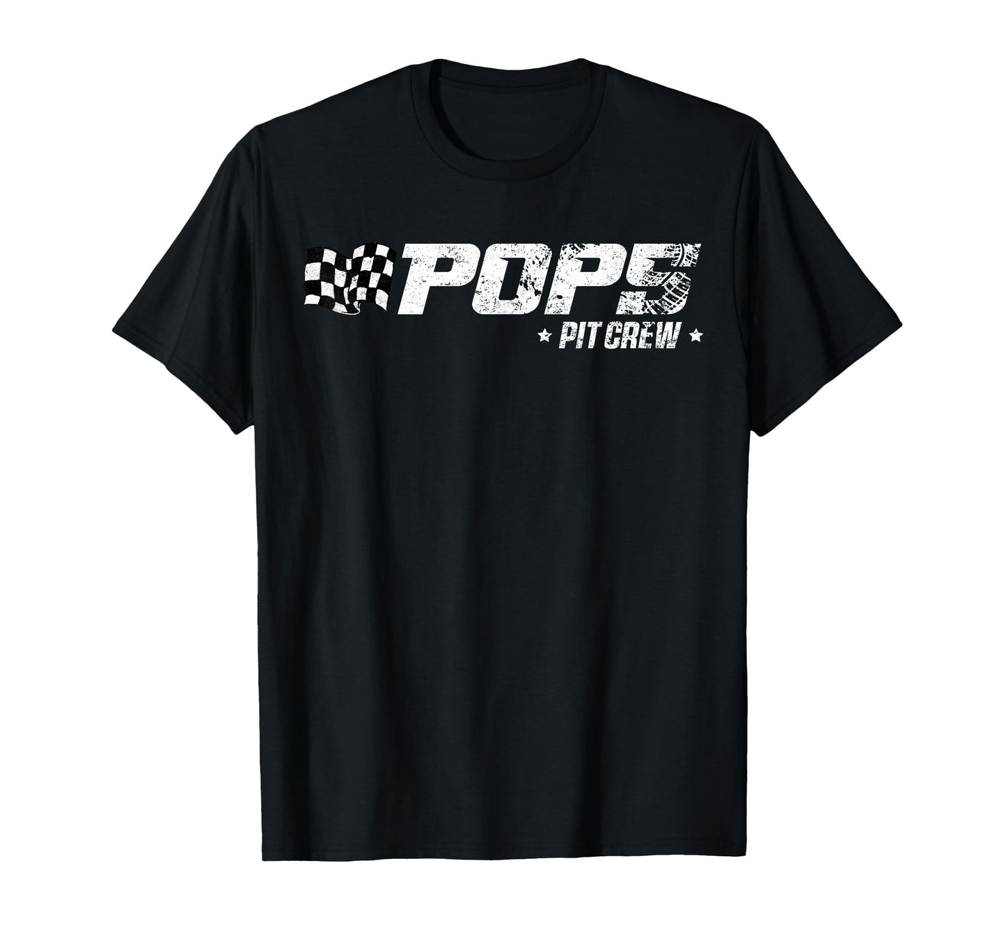 Pops Pit Crew Race Car Birthday T-Shirt - Minimalist Print Men Women - T-Shirt, Sweatshirt, Hoodie