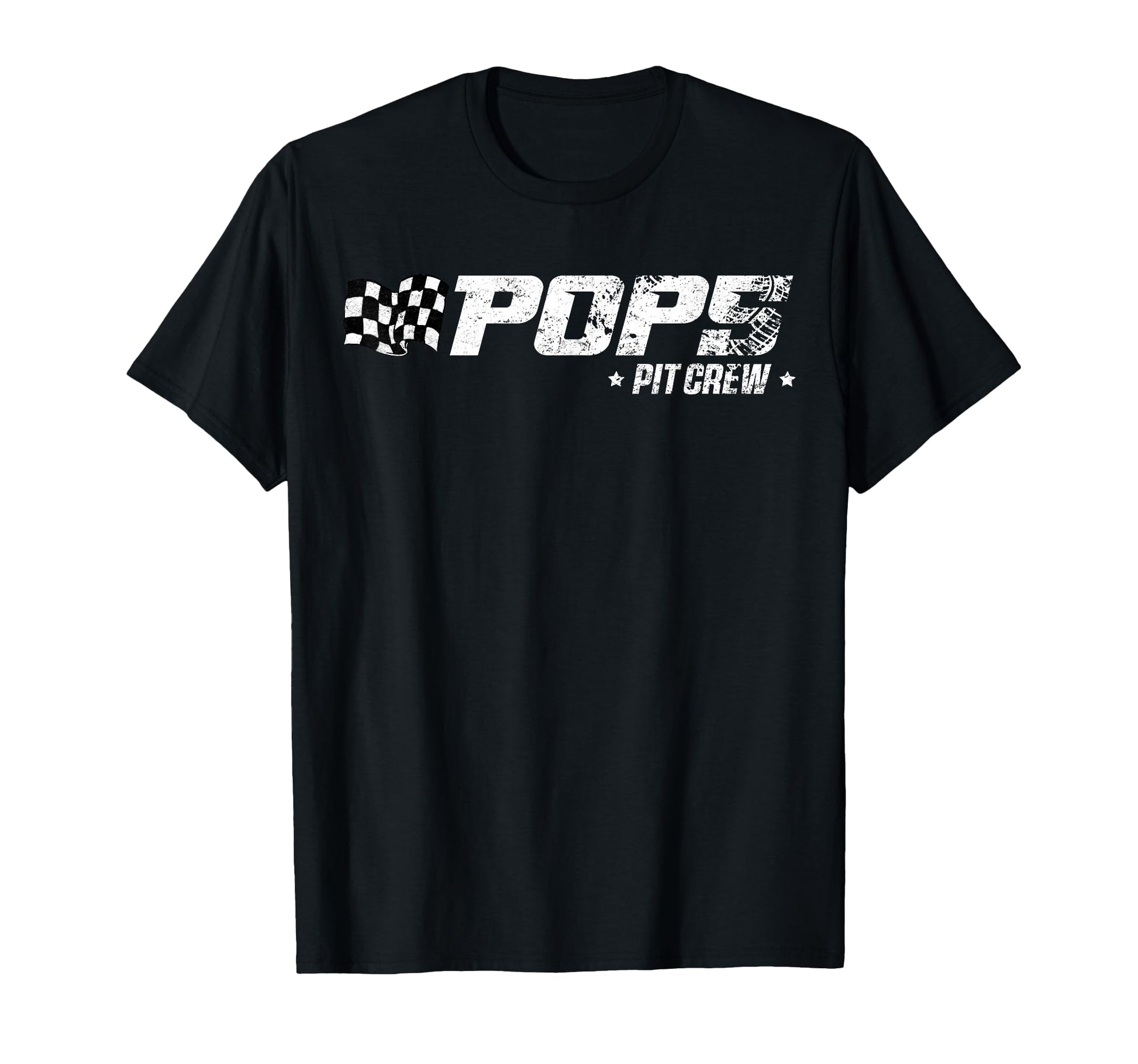 Pops Pit Crew Race Car Birthday T-Shirt - Minimalist Print Men Women - T-Shirt, Sweatshirt, Hoodie