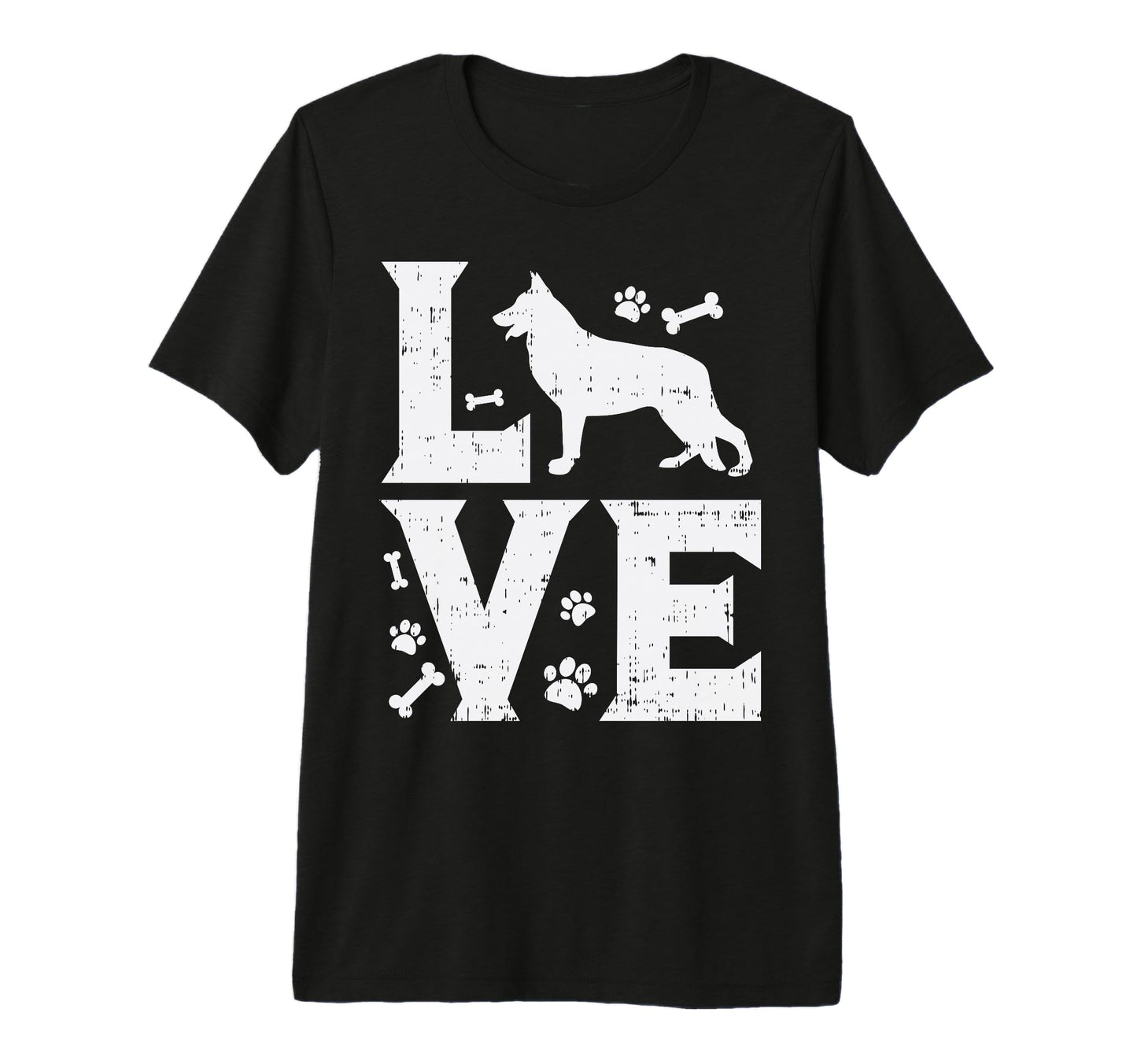 Love German Shepherd K9 Canine Police T-Shirt - Custom Art Print Men Women - T-Shirt, Sweatshirt, Hoodie