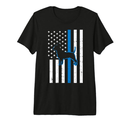 Blue Line Flag Chihuahua Police Chiwawa Dog T-Shirt - Graphic Print Unisex - T-Shirt, Sweatshirt, Hoodie