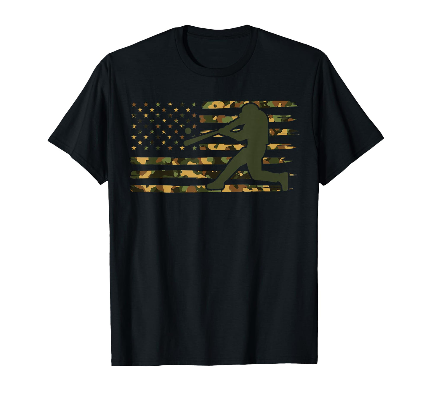 Camo Usa Flag Baseball American Flag T-Shirt - Novelty Apparel Men Women - T-Shirt, Sweatshirt, Hoodie
